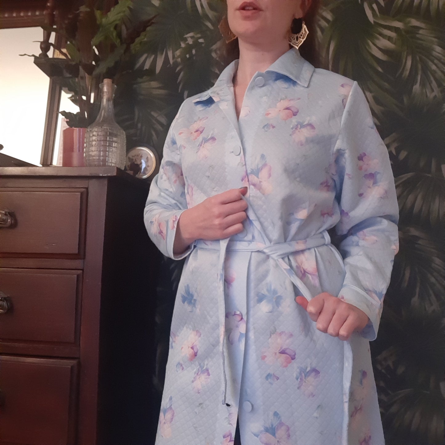 Cosy blue house coat with pockets