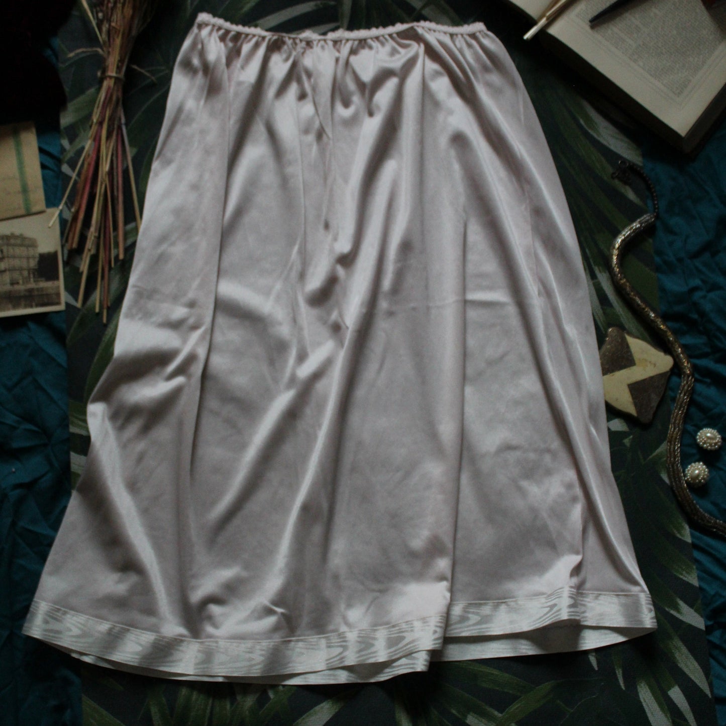 Light peach slip with ribbon trim