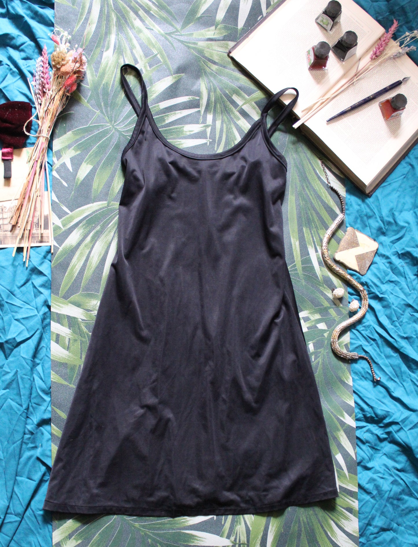 Sleek slinky black slip