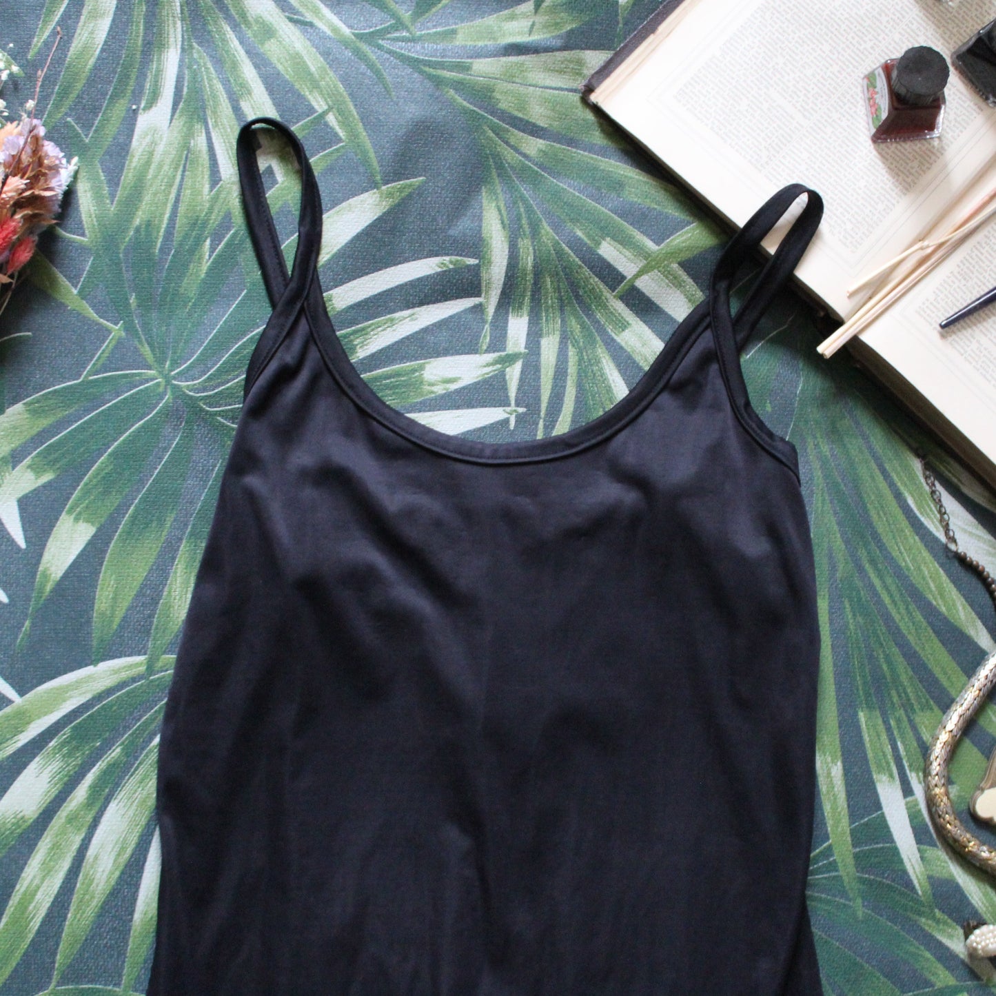 Sleek slinky black slip