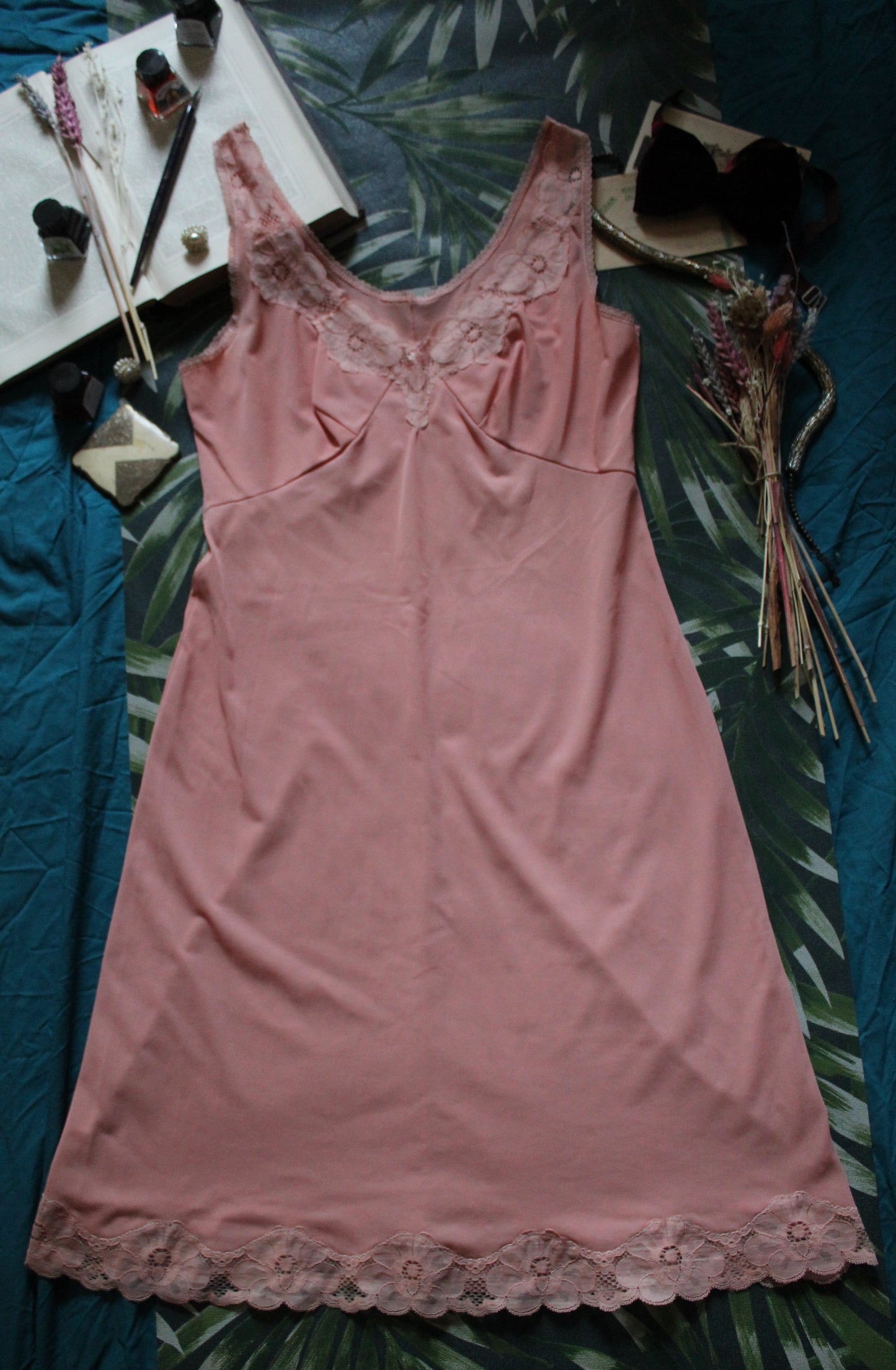 Classic peach lace slip