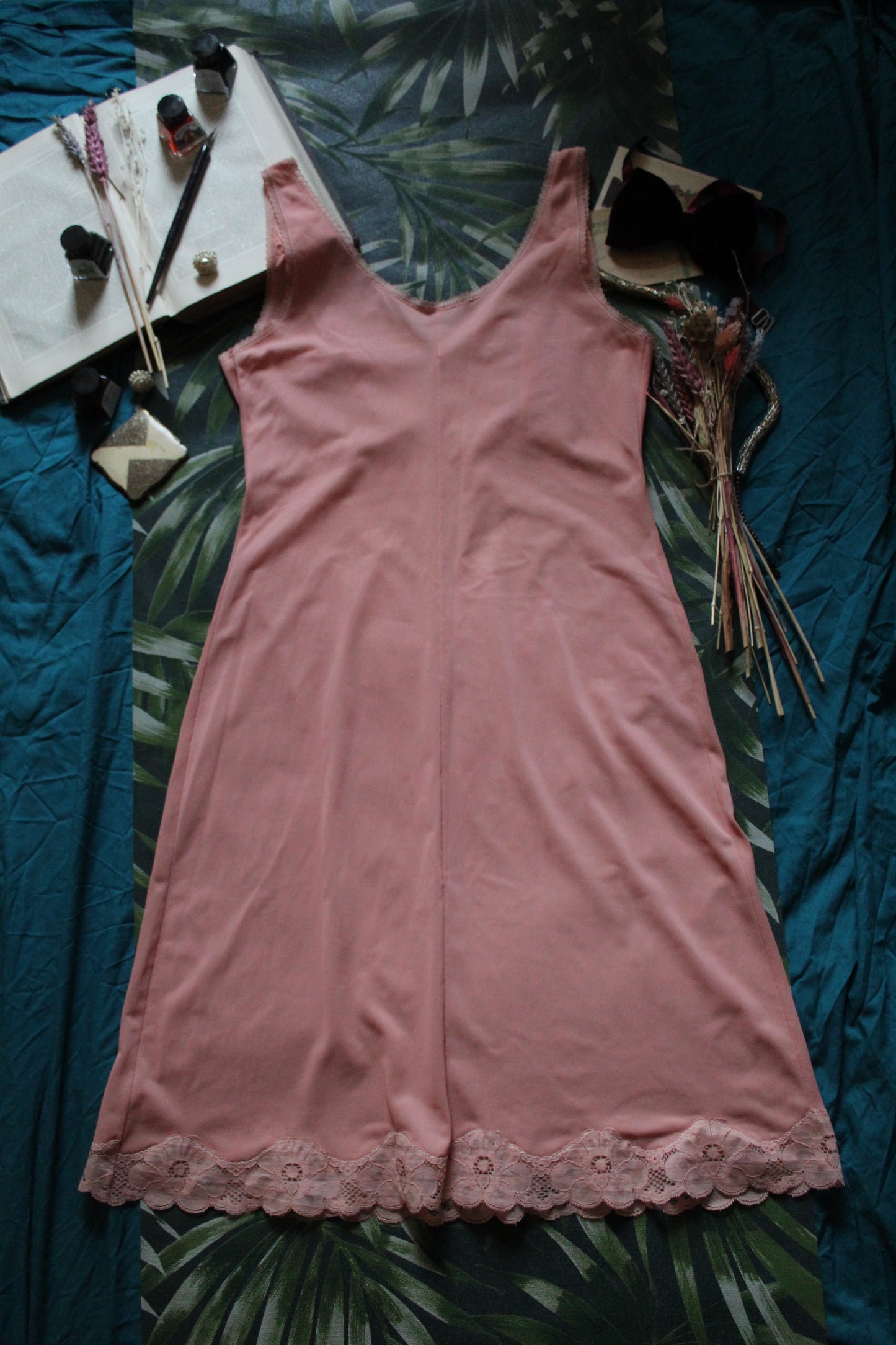 Classic peach lace slip