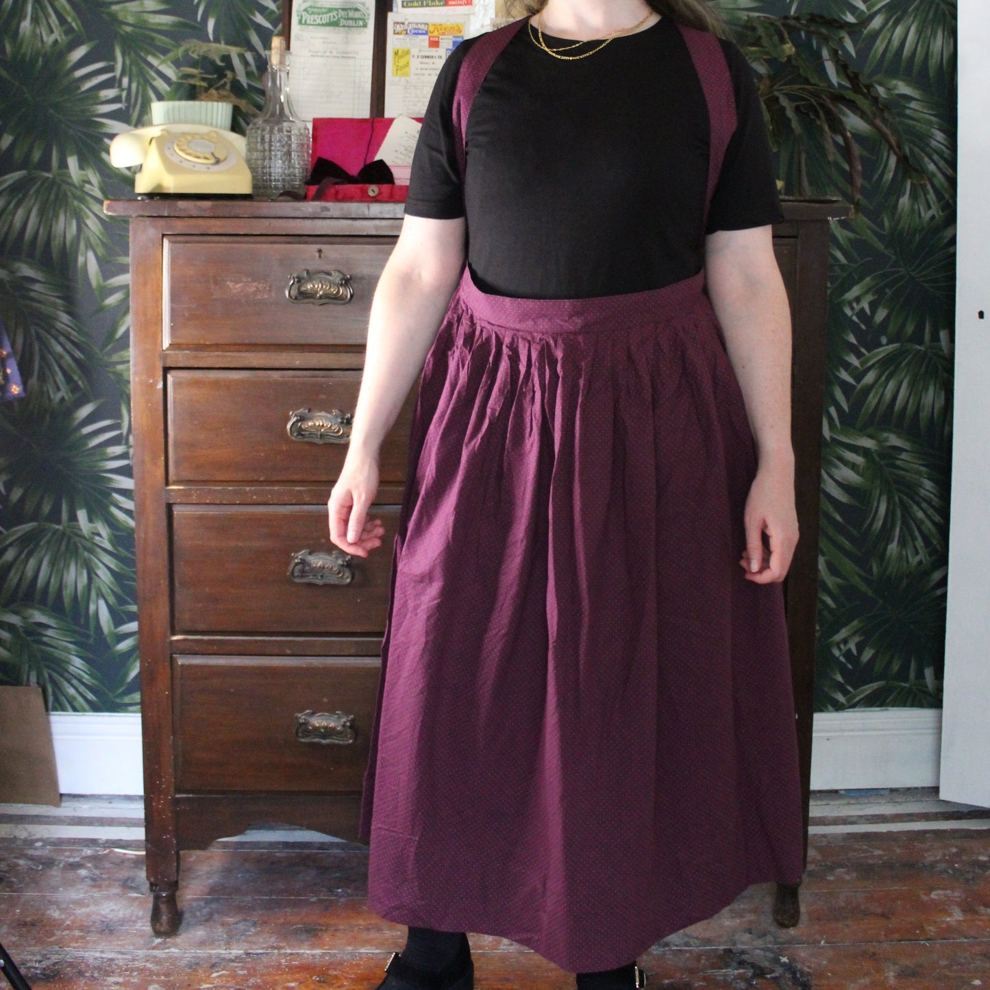 Luscious long plum apron