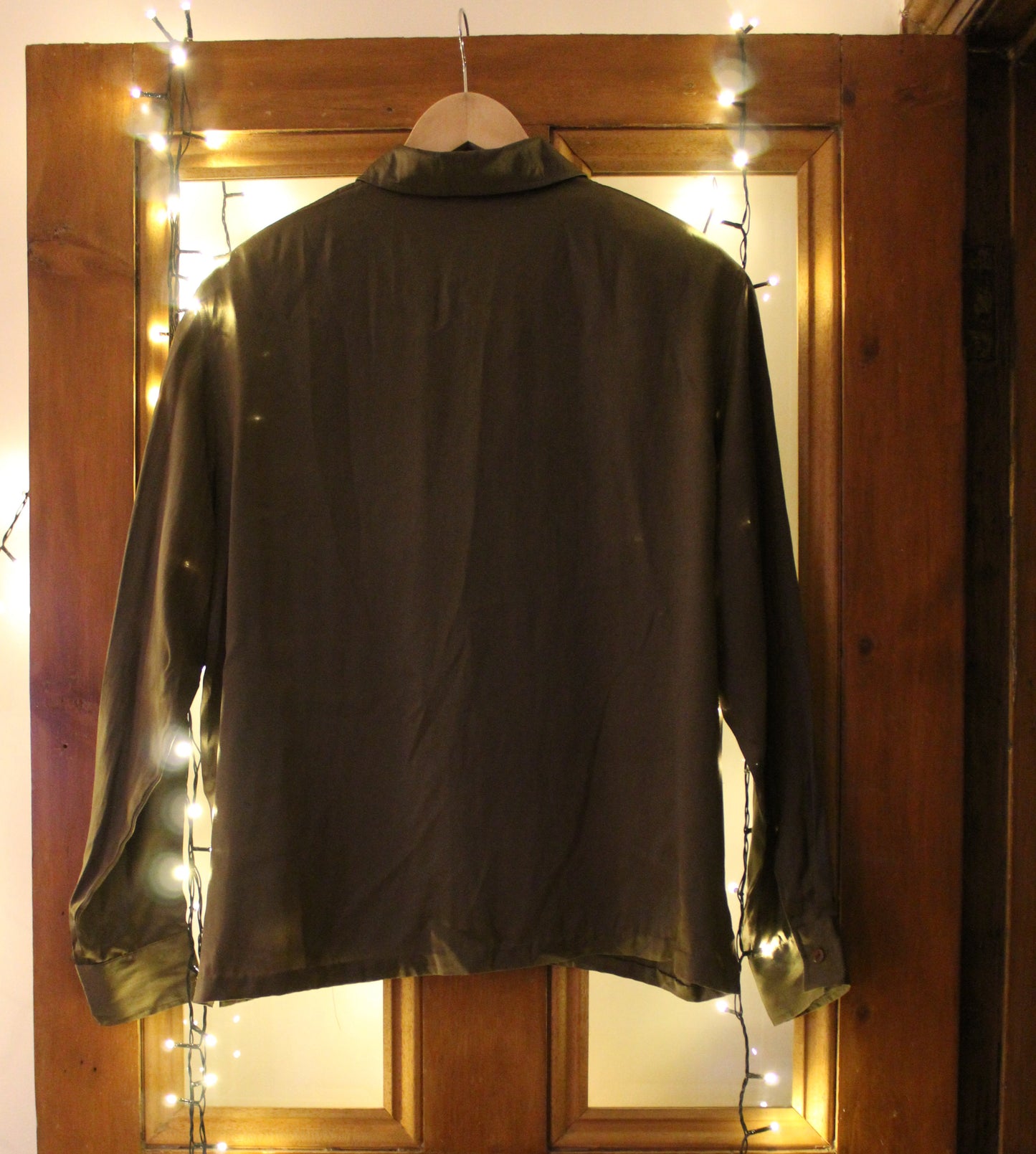 Dark green silk shirt