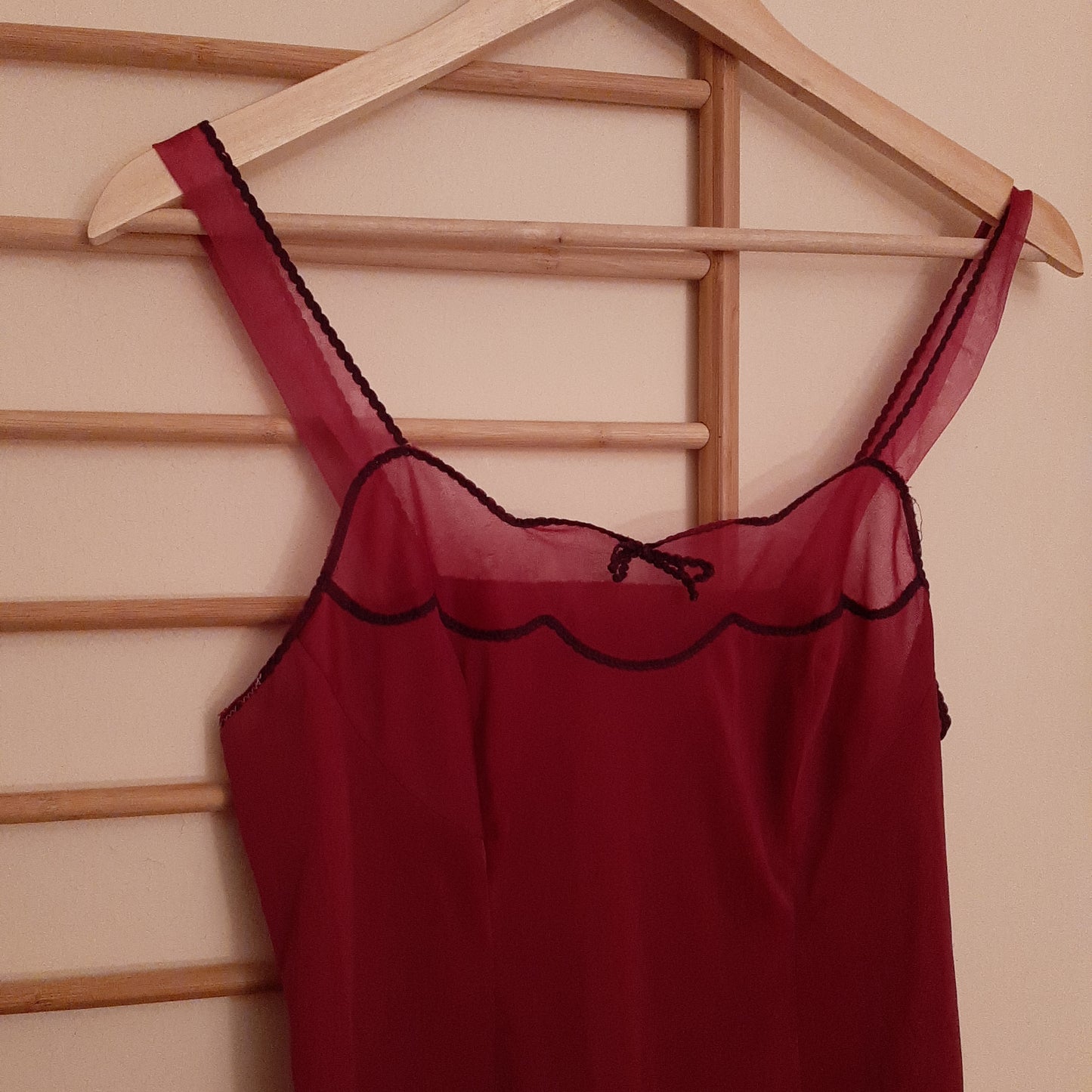 Plum slip with purple cord detail