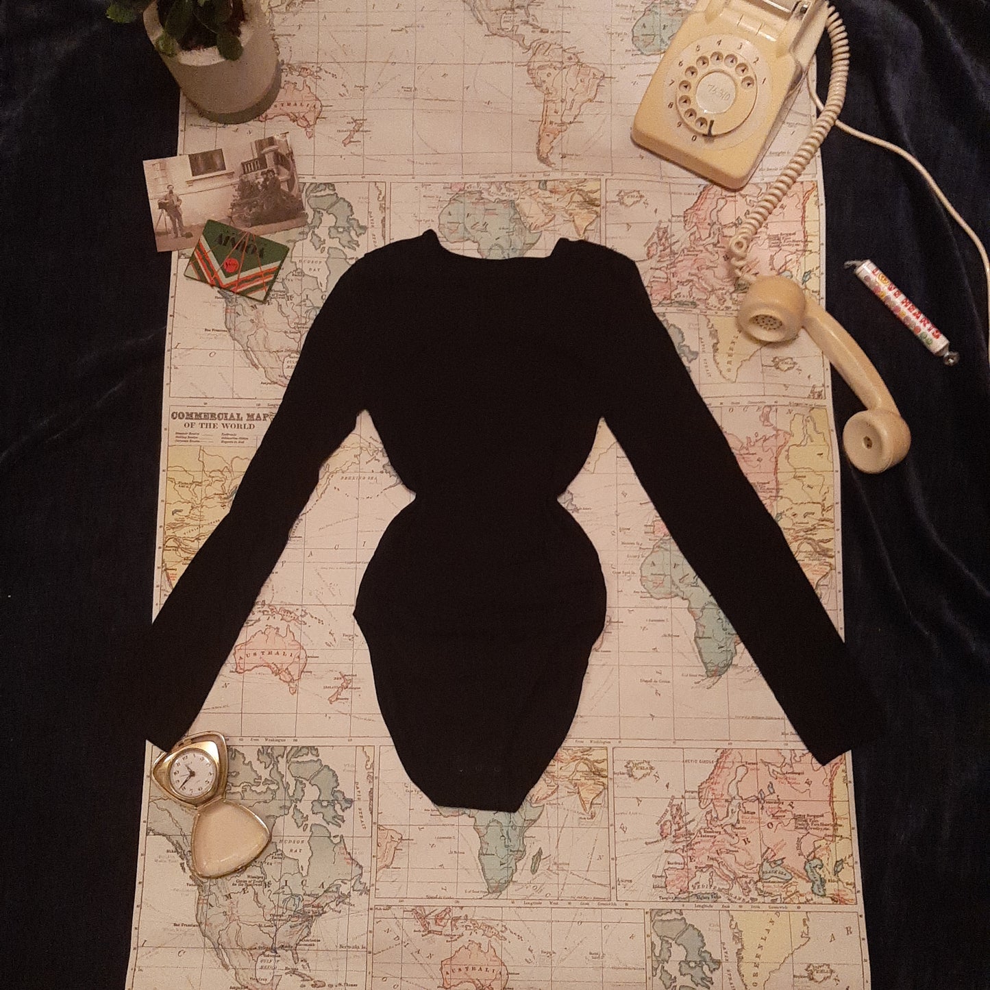 Black sleeved bodysuit