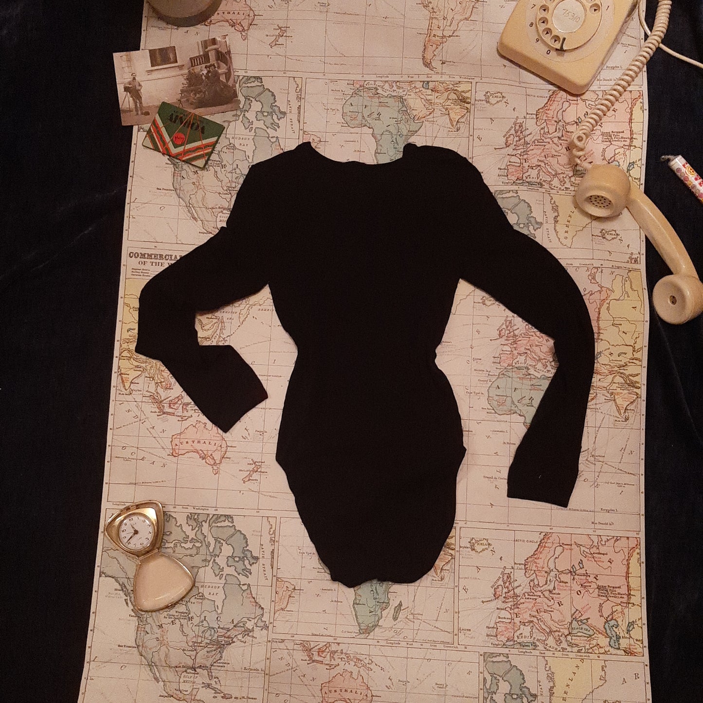 Black sleeved bodysuit