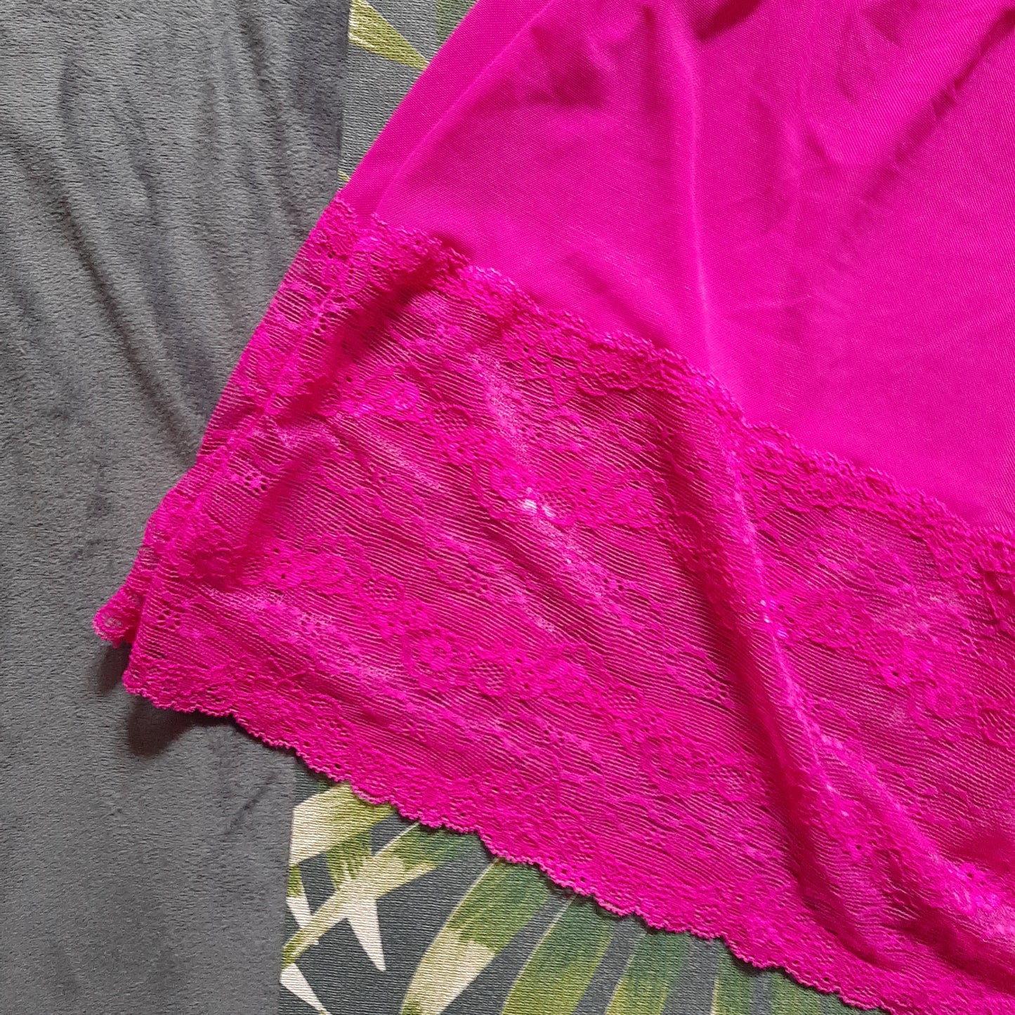 Fuchsia lace negligee