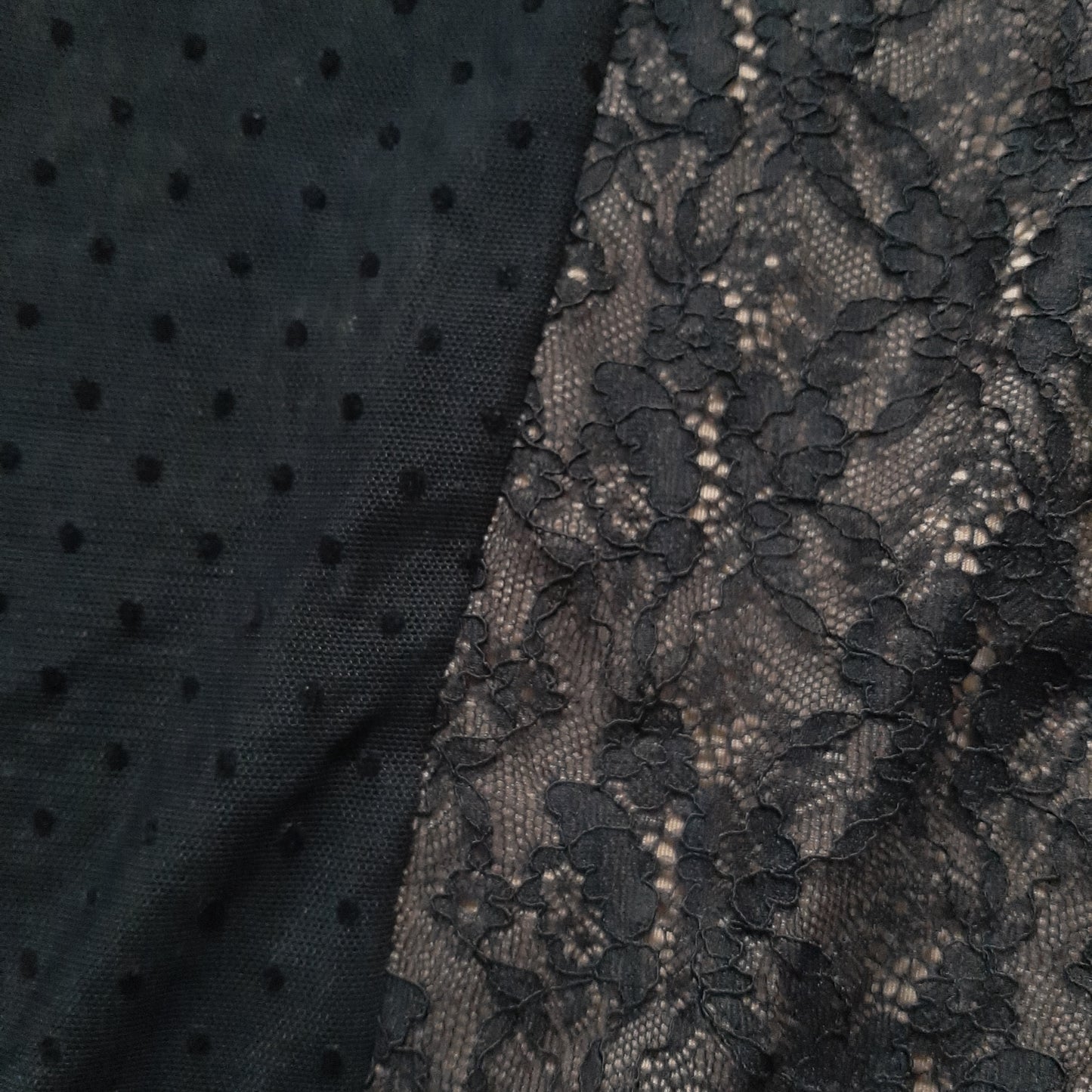 Black and caramel lace negligee