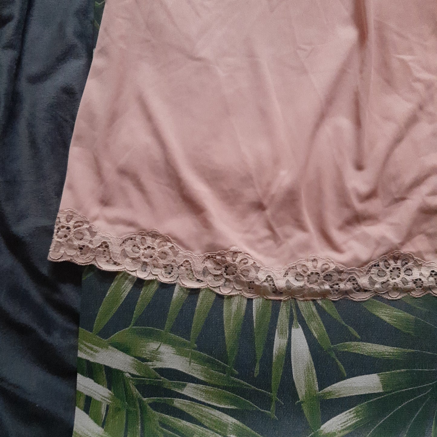 Peach and lace slip dress