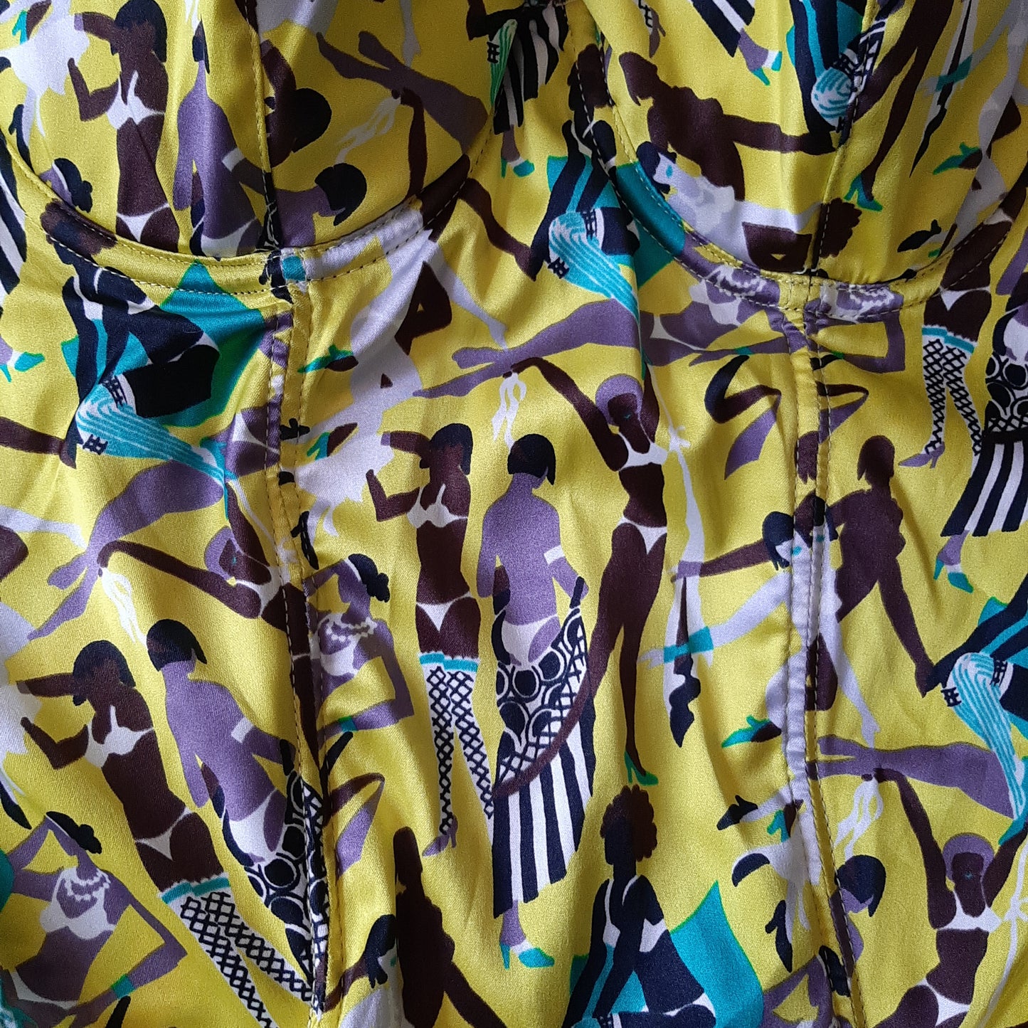 Funky yellow print corset