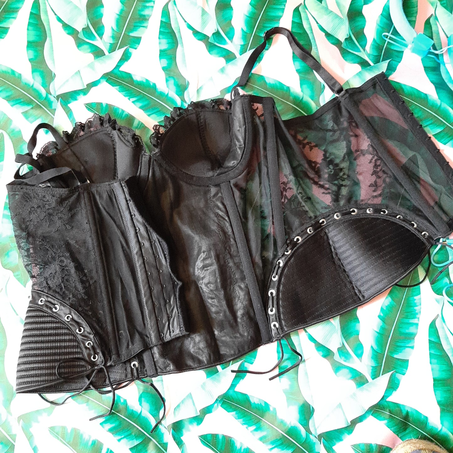 Powerful black lacey corset