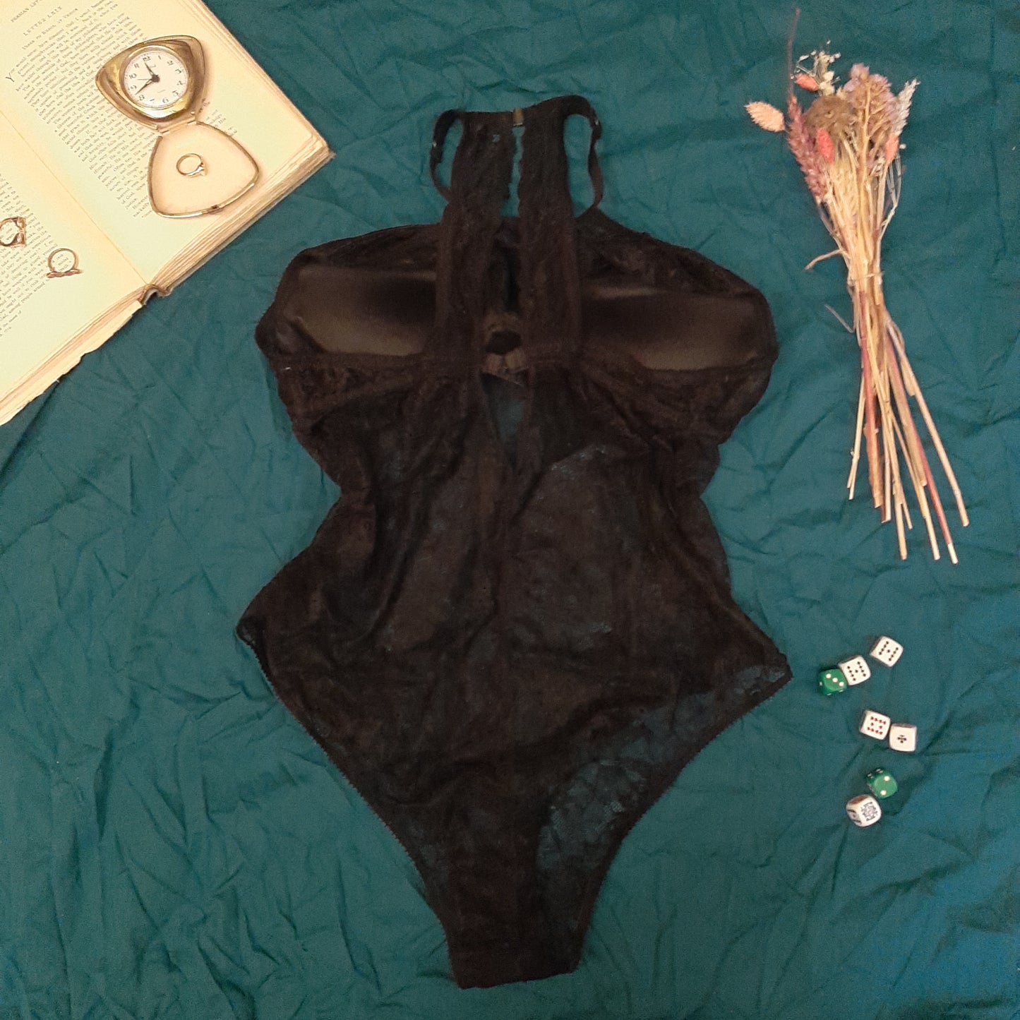 Sheer black bodysuit