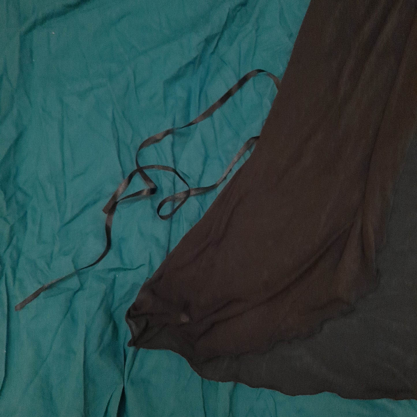 Black negligee with silver embroidery