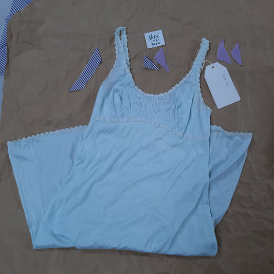 Powder blue slip with white loop detail