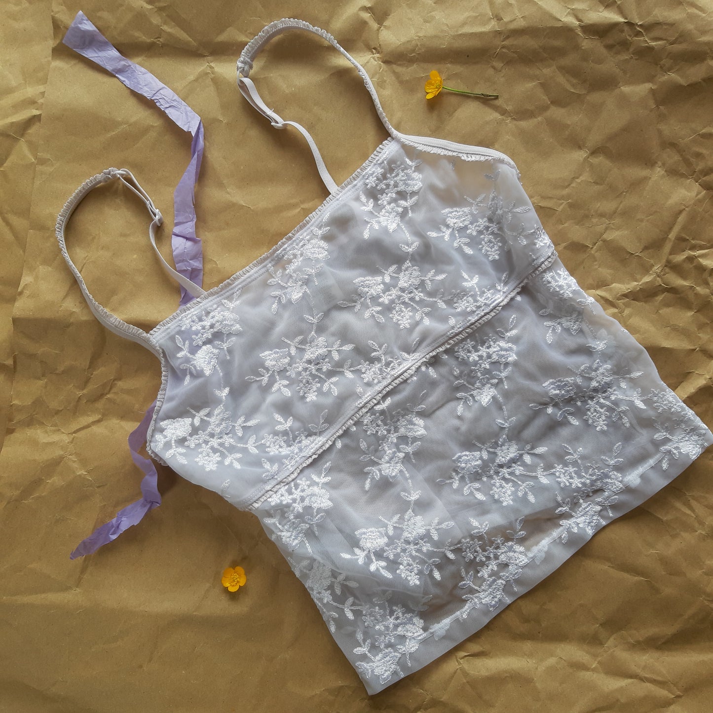 Sheer floral pattern camisole