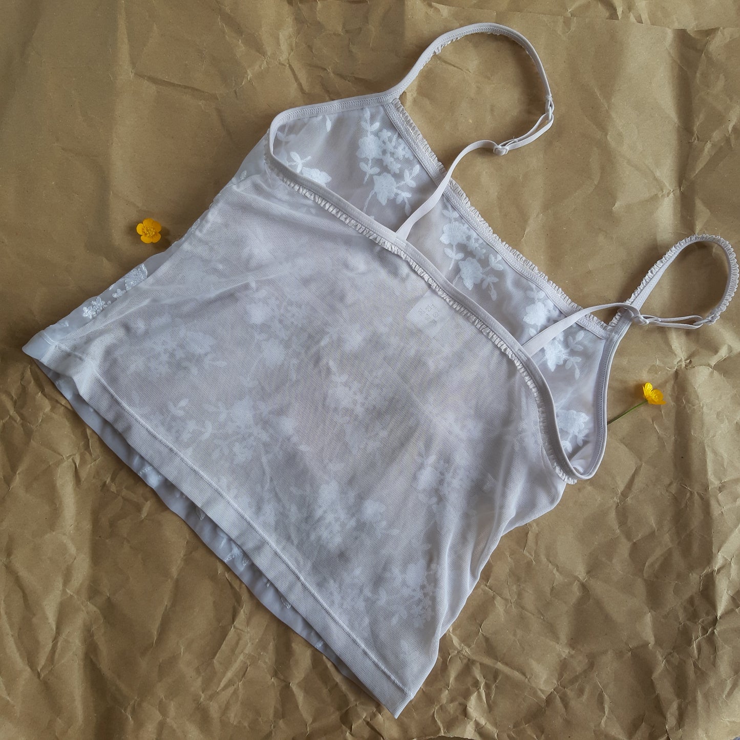 Sheer floral pattern camisole