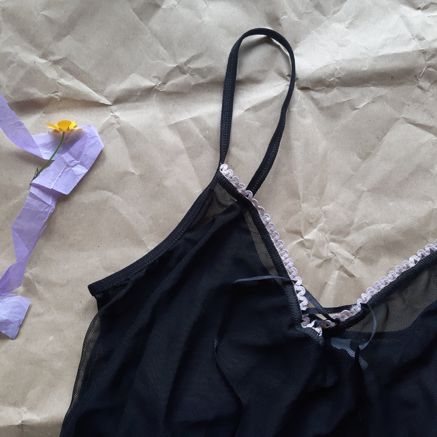 Black tie up camisole