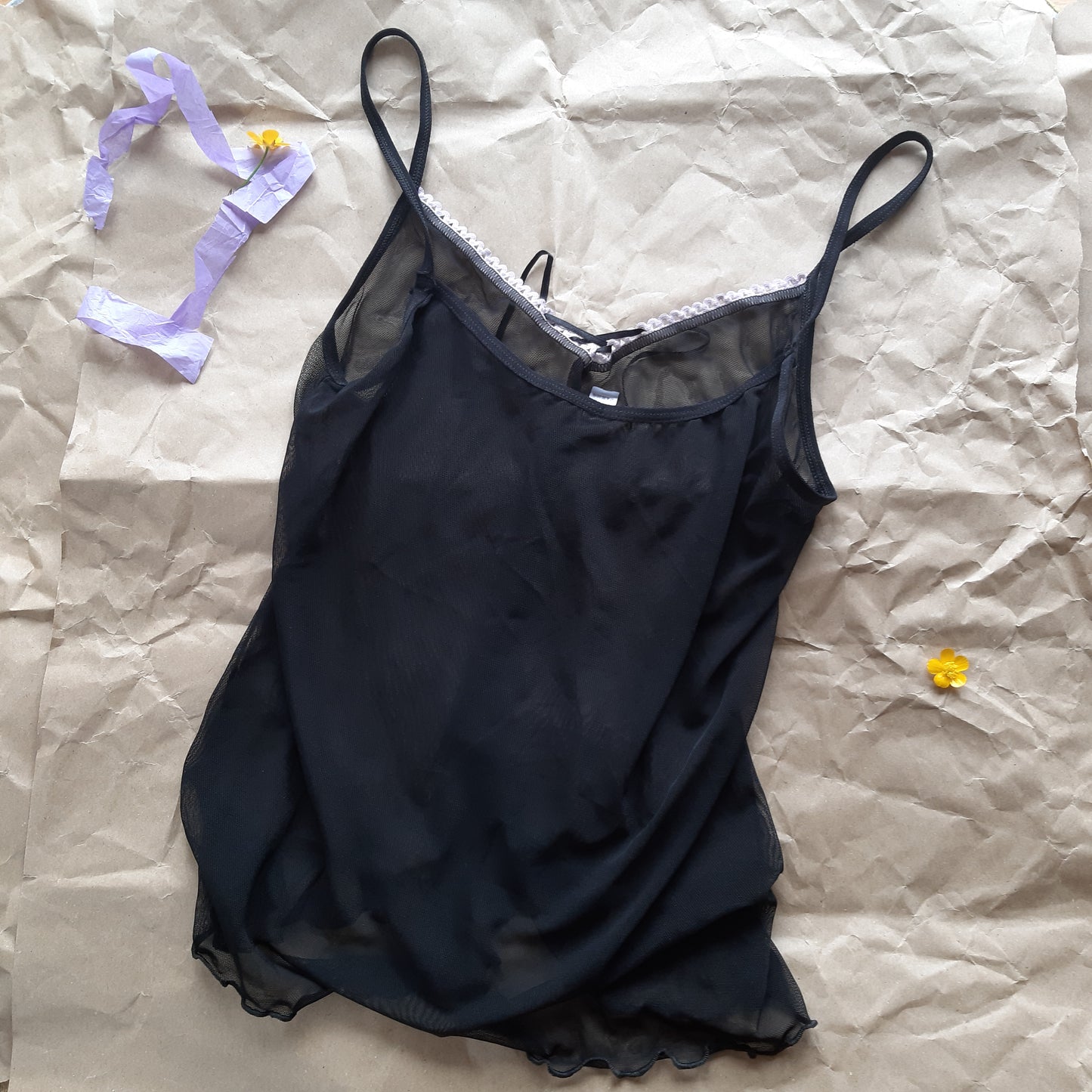 Black tie up camisole