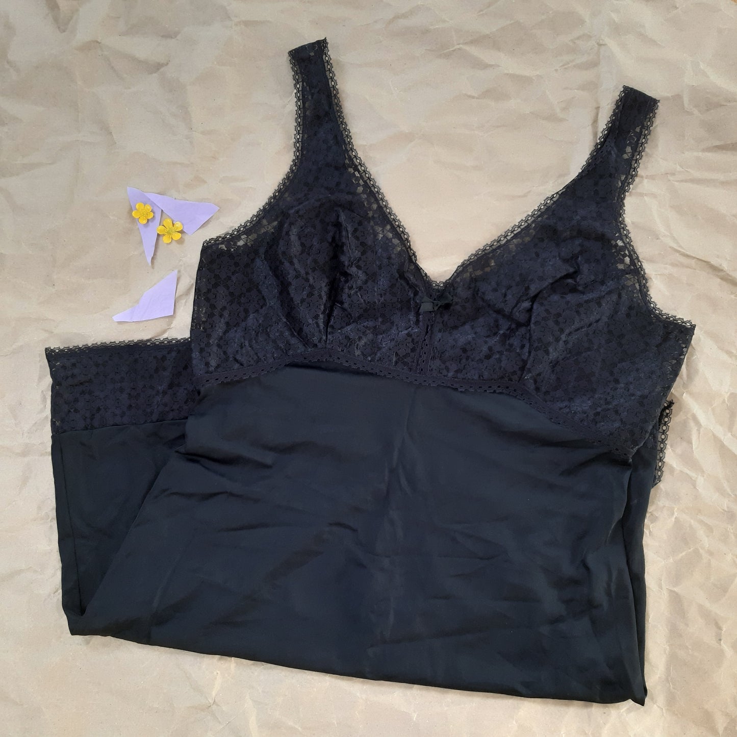 Black lace bust slip