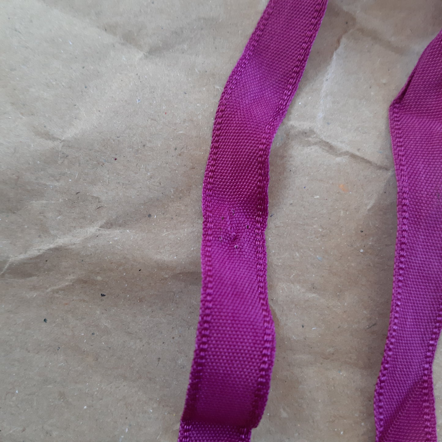 Fuschia slip with floral panels and lettuce edged trim