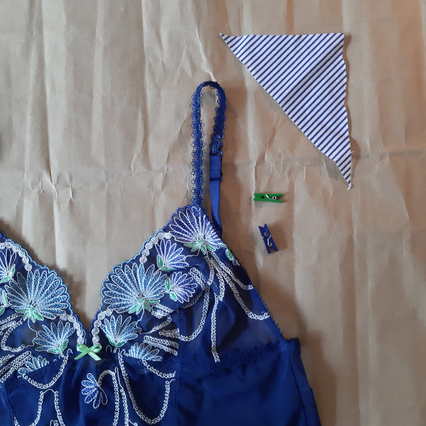 Royal blue camisole with floral detail