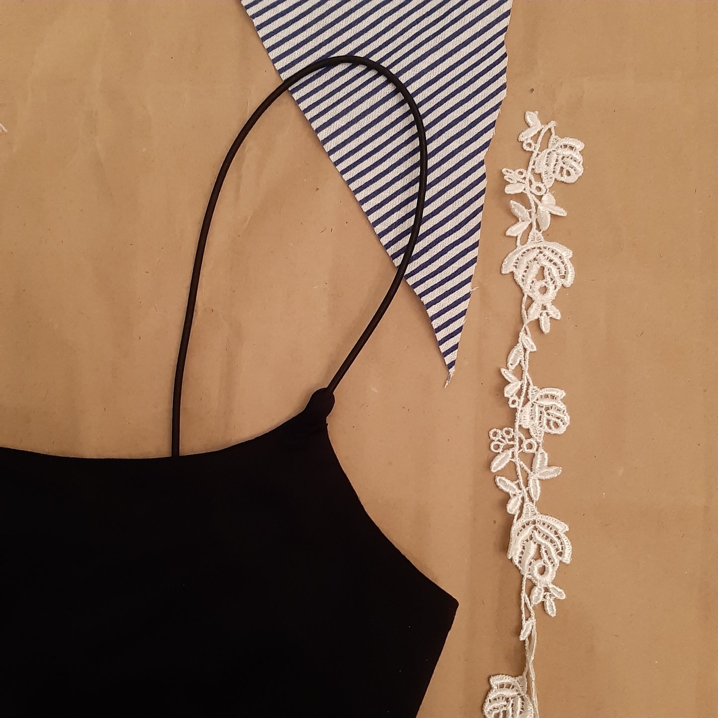 Plain black spaghetti strap slip