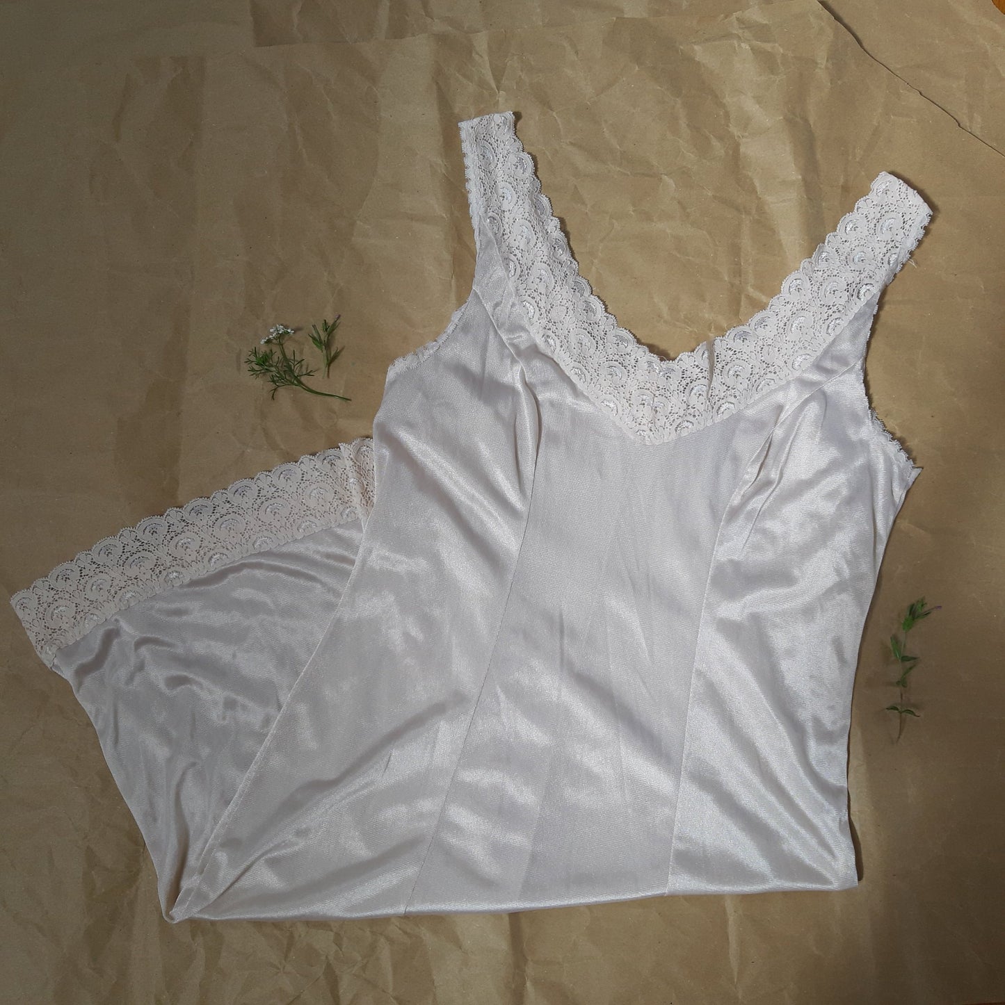 Blush slip with floral trim