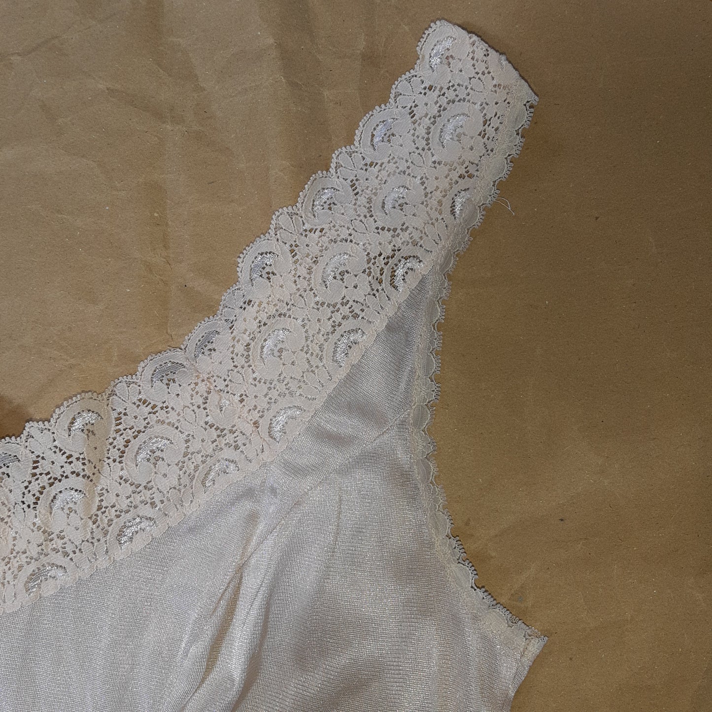 Blush slip with floral trim