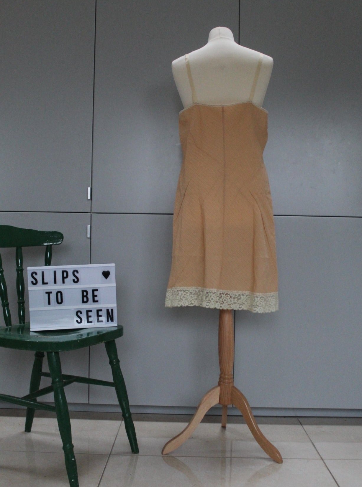 Coral and cream slip