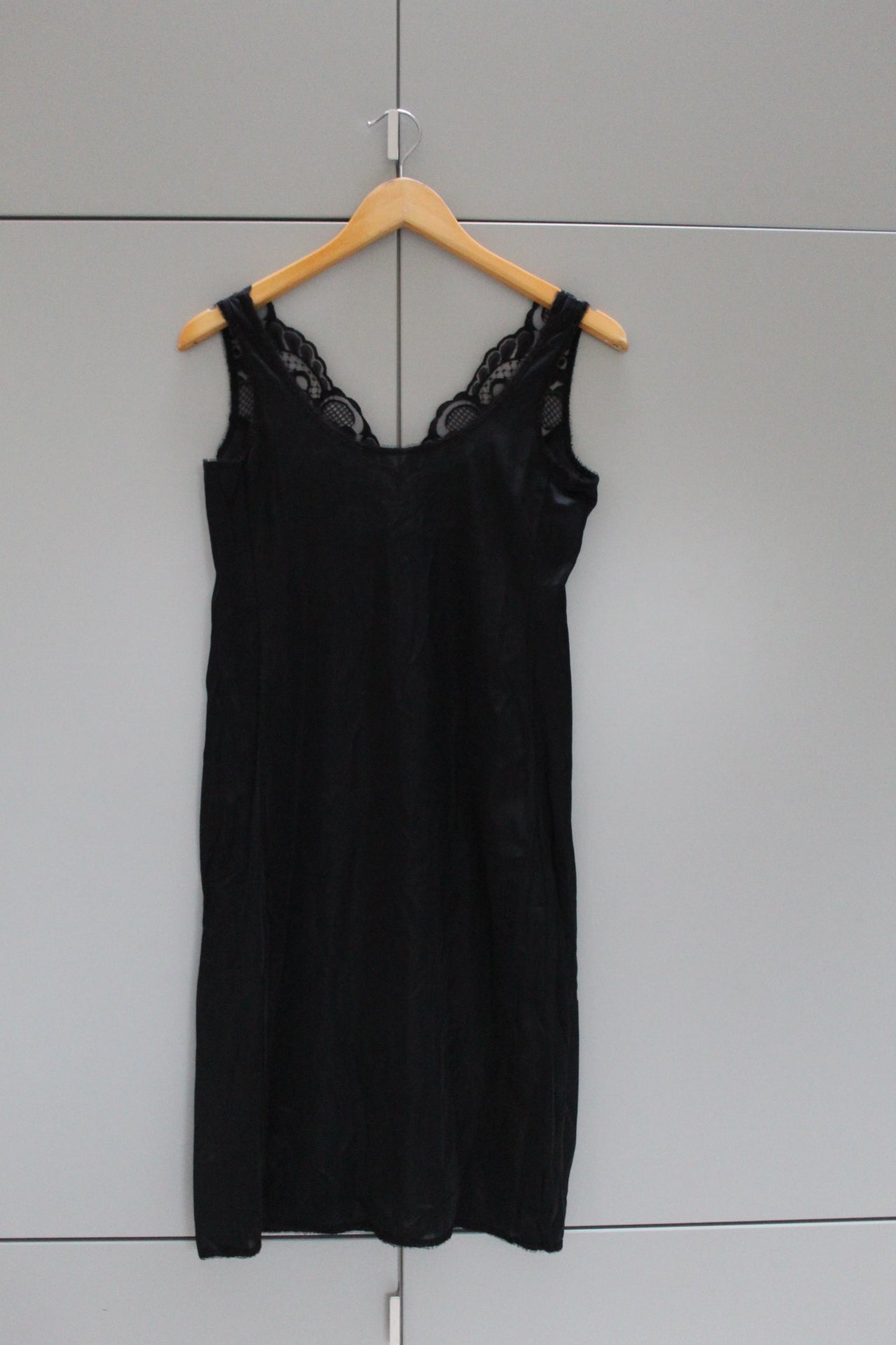 Sheer lace black slip