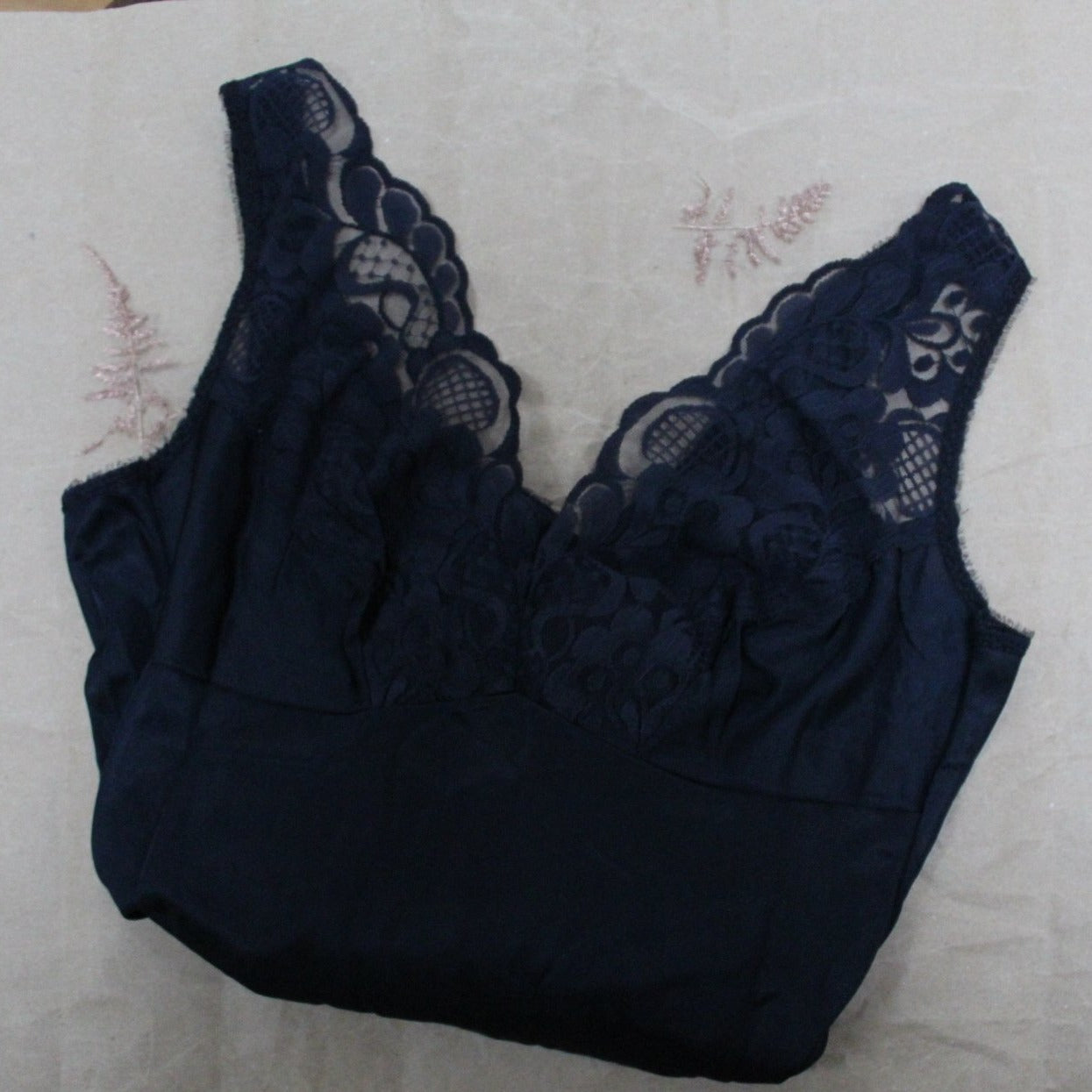 Sheer lace black slip