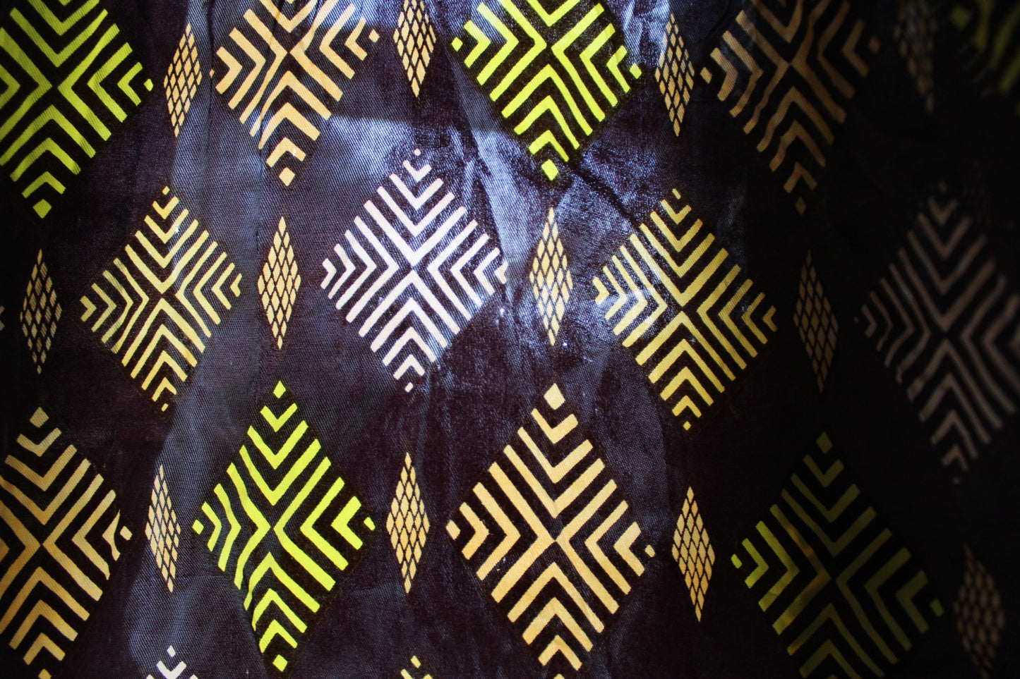 Deep purple robe with amber hexagonical embellishments