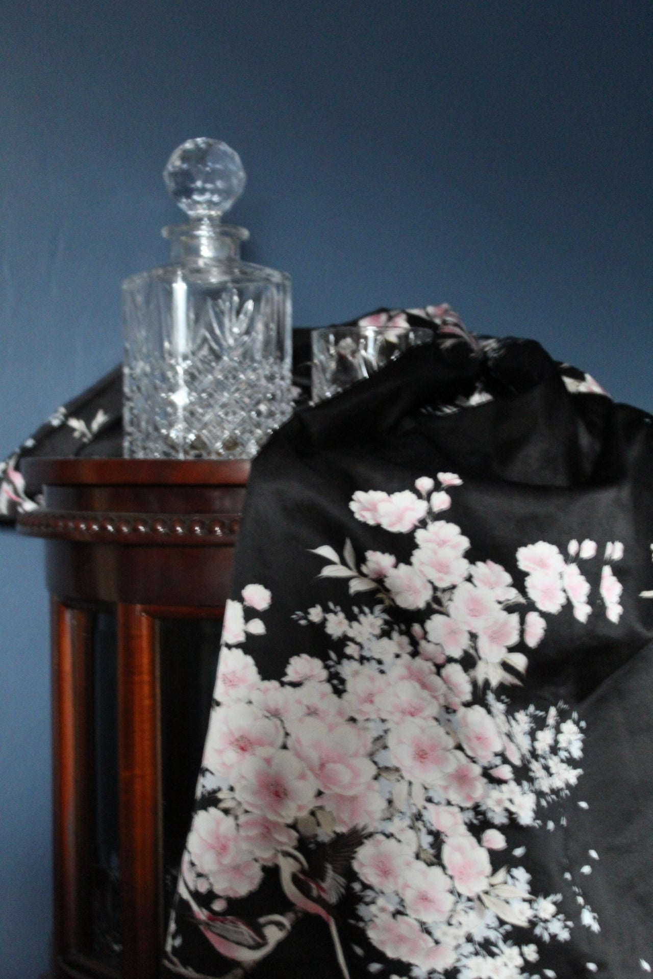Black cherry blossom robe