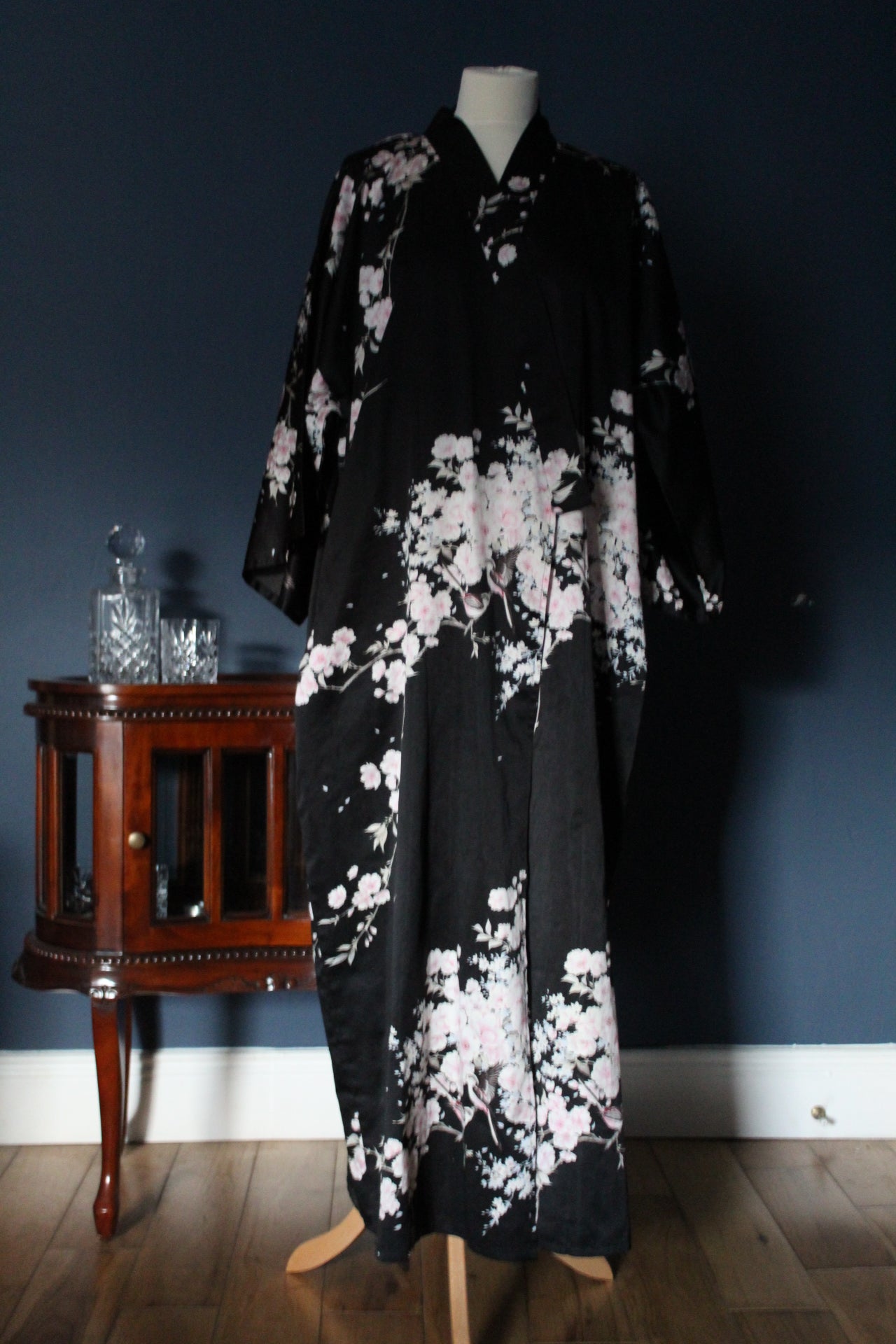 Black cherry blossom robe