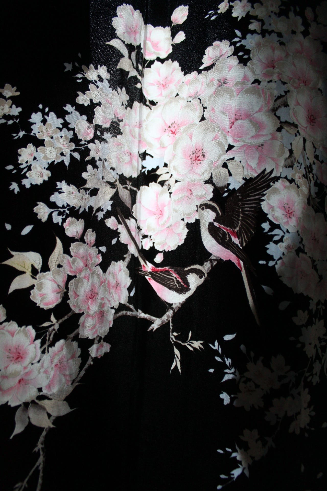 Black cherry blossom robe