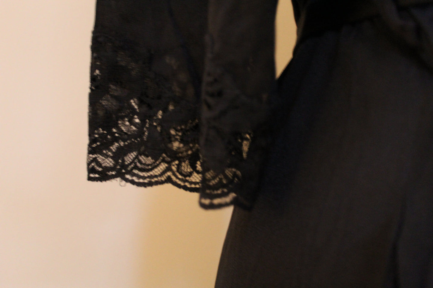 Lacey black morning robe