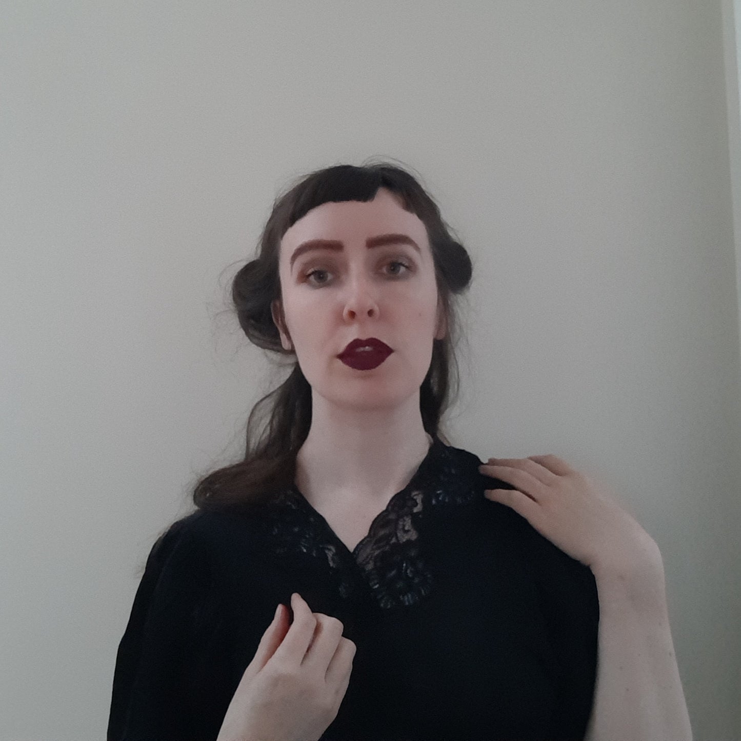 Lacey black morning robe