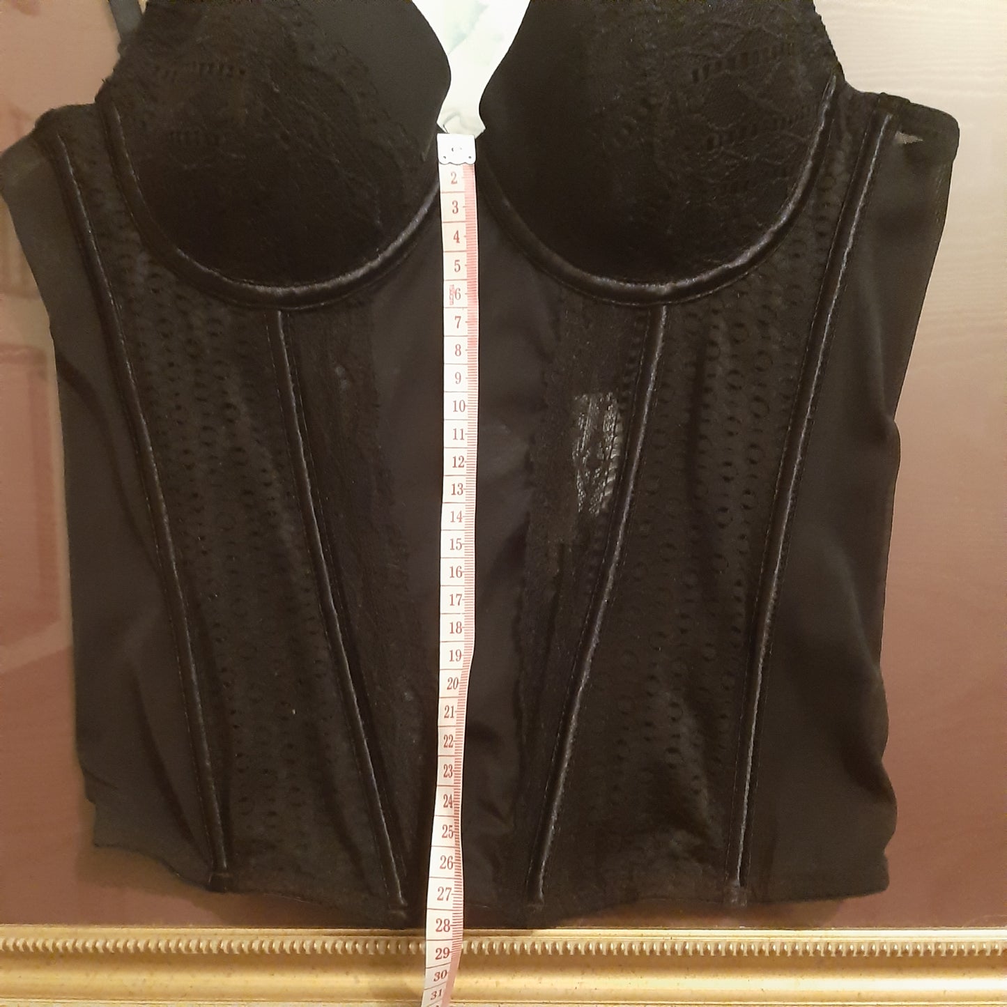 Panelled black corset