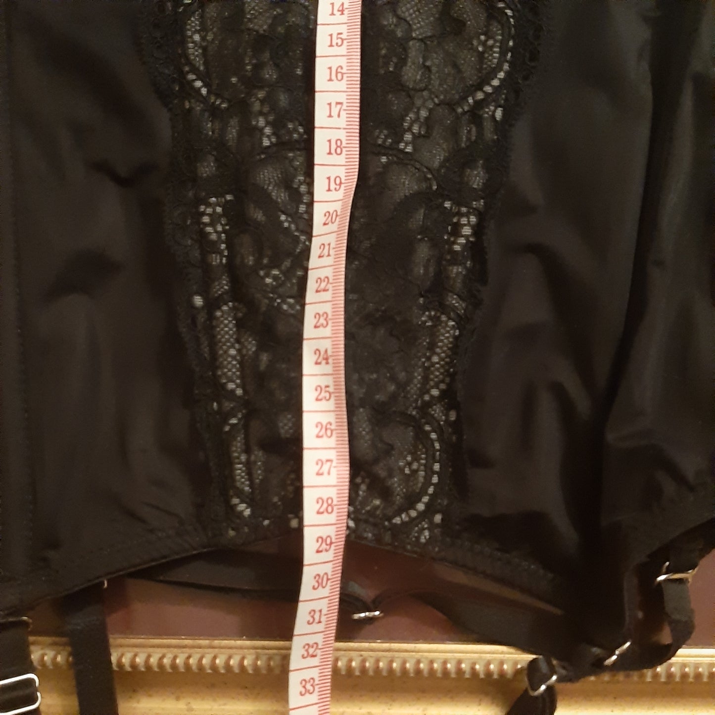 Black corset with garter belts