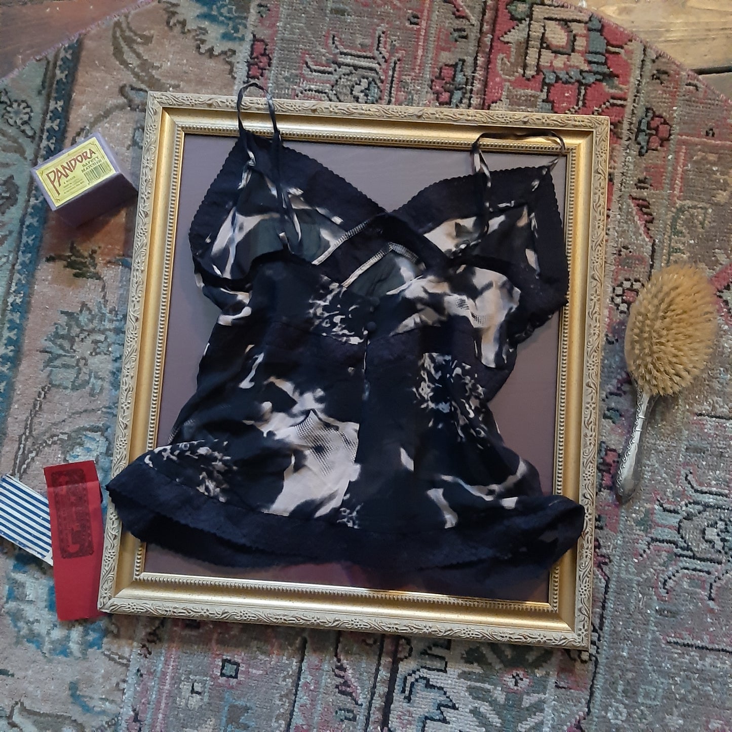 Black and pink diesel pattern cami