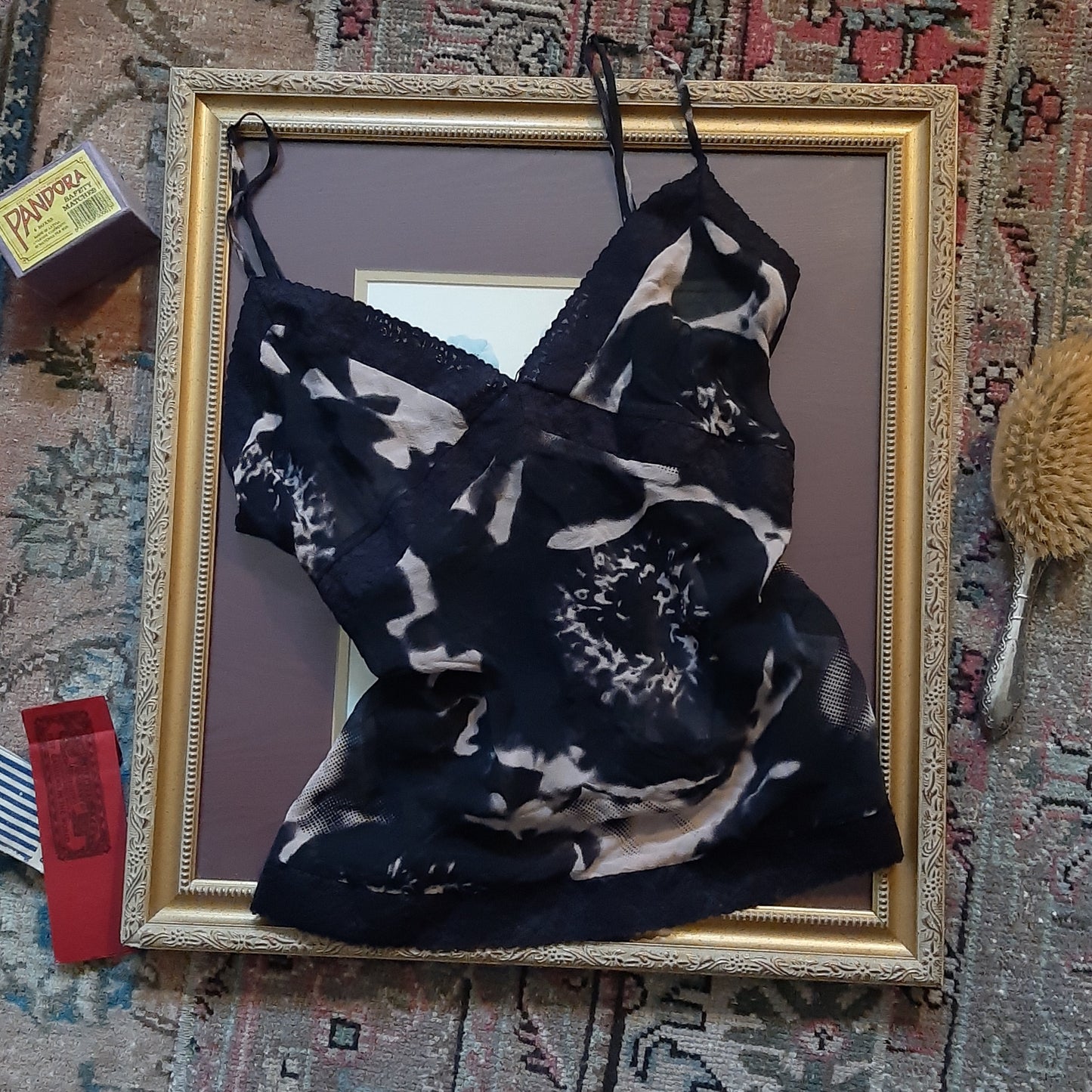 Black and pink diesel pattern cami