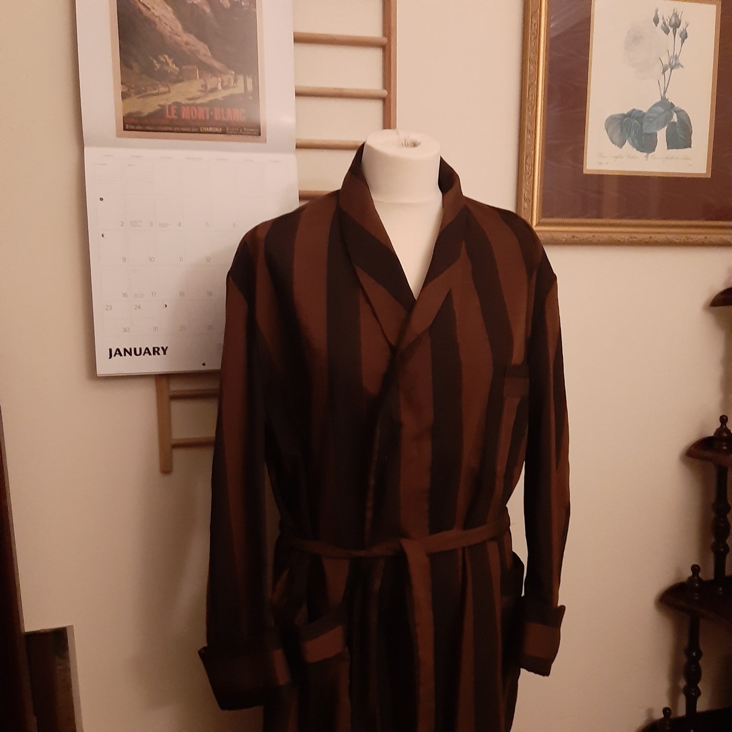 Striped brown and black robe