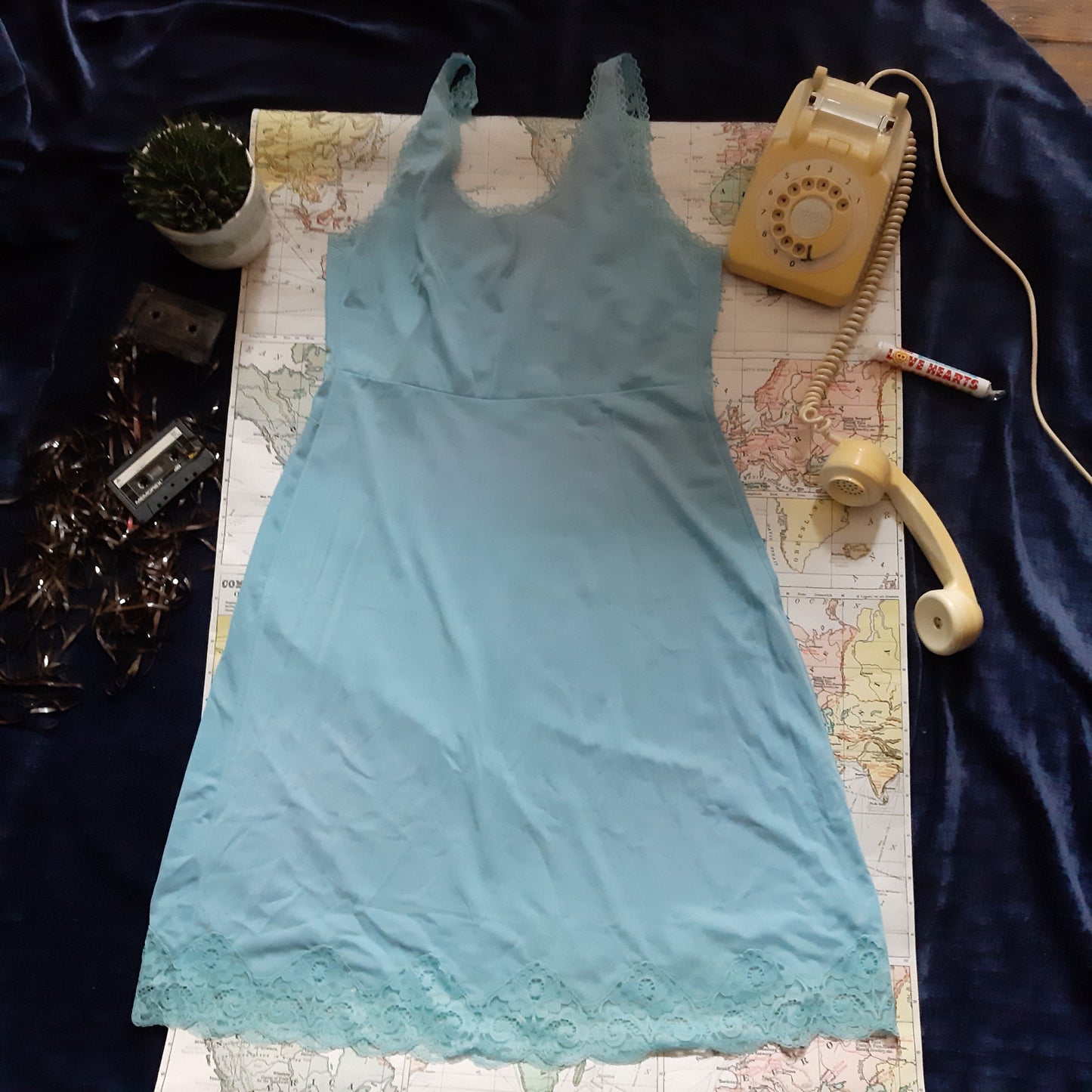 Baby blue Italian slip