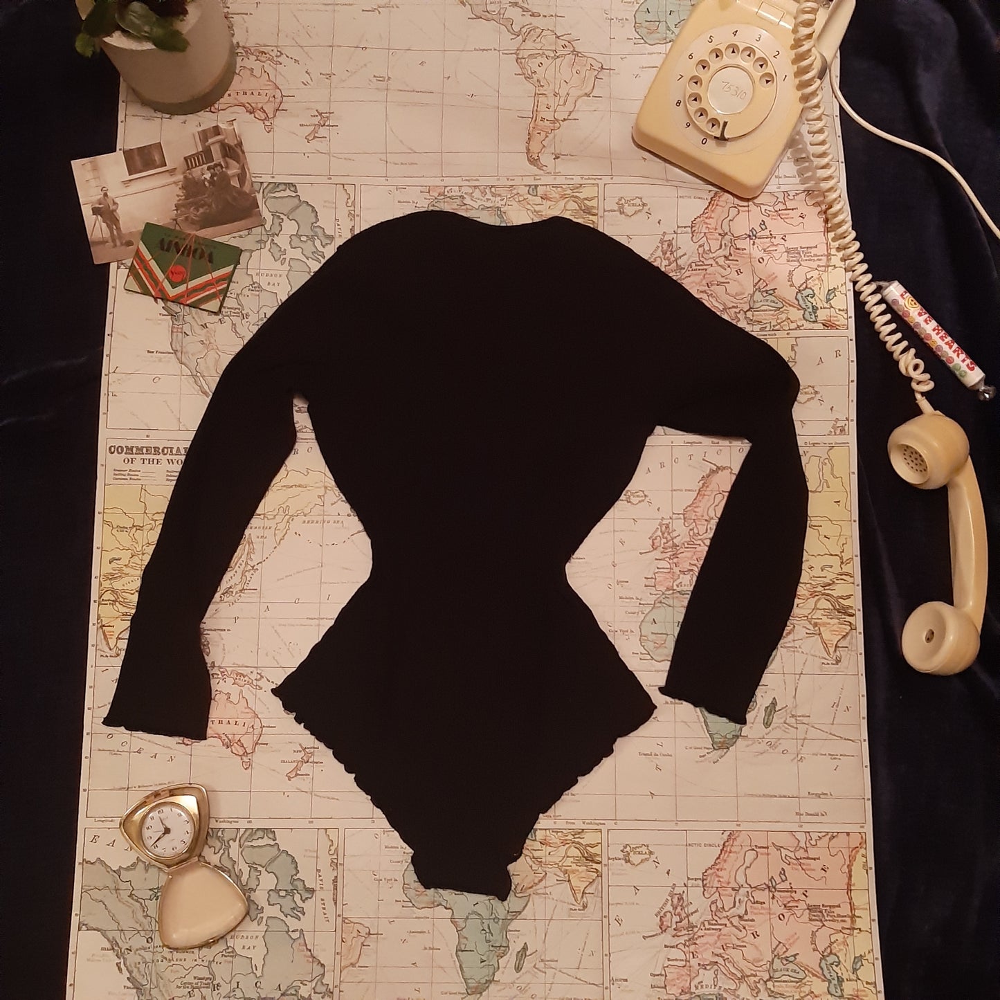 Lettuce edge black bodysuit