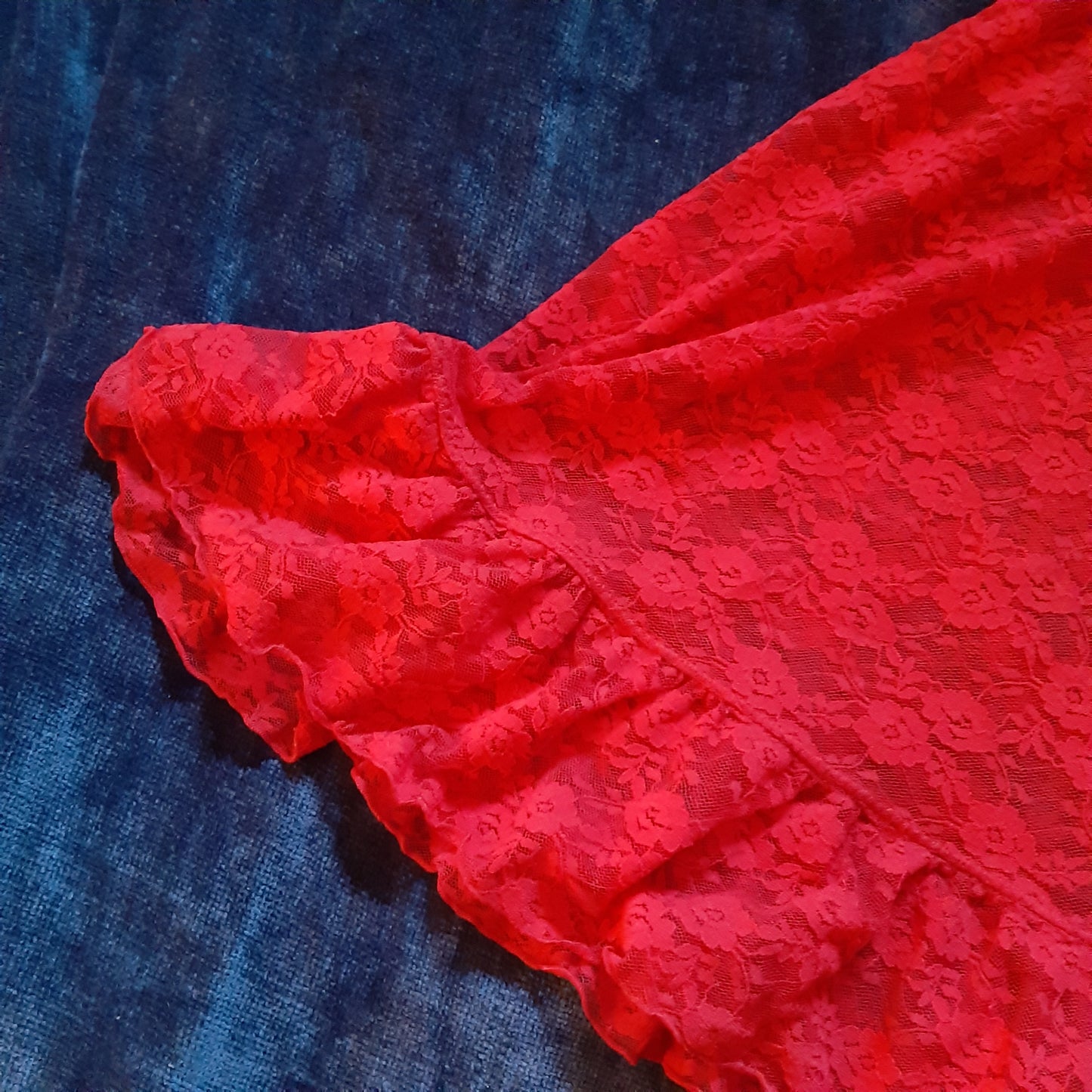 Red lace negligee