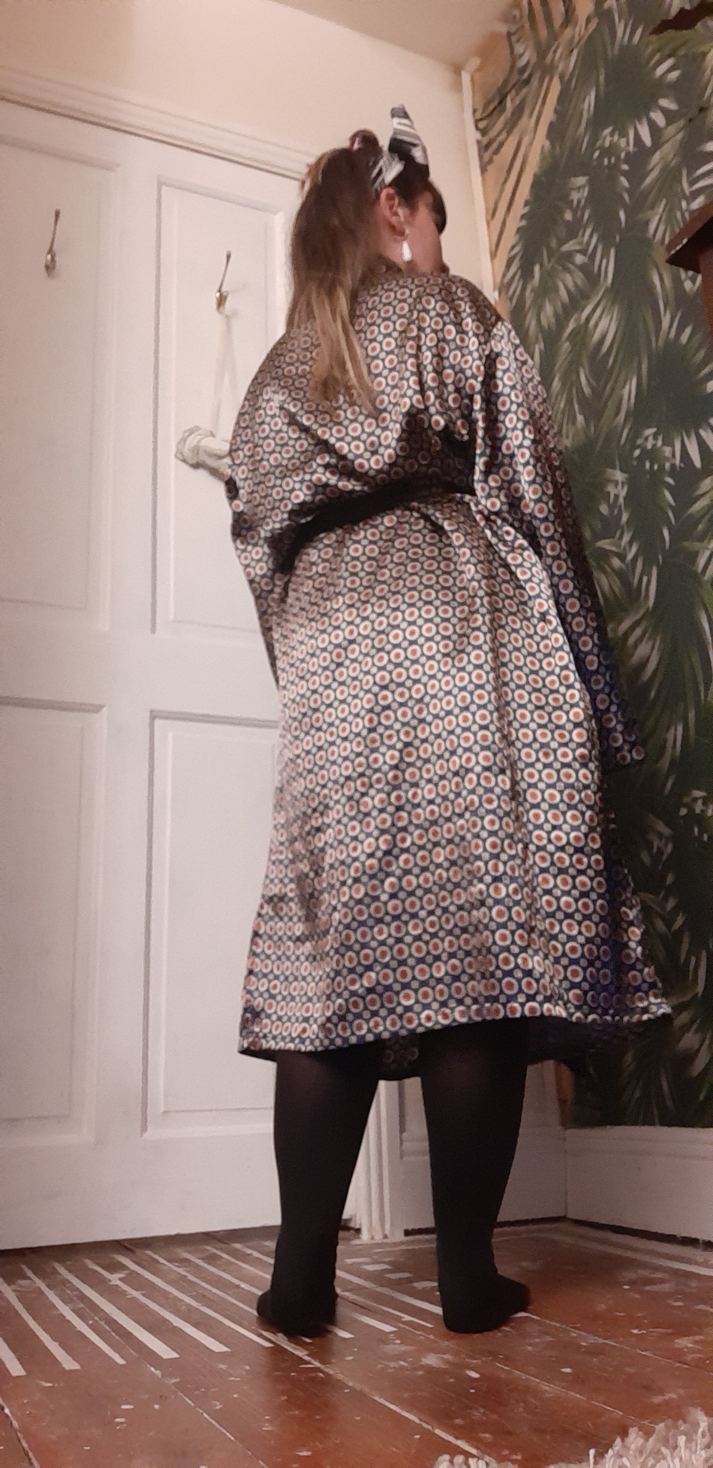 Royal blue robe with red embellishments