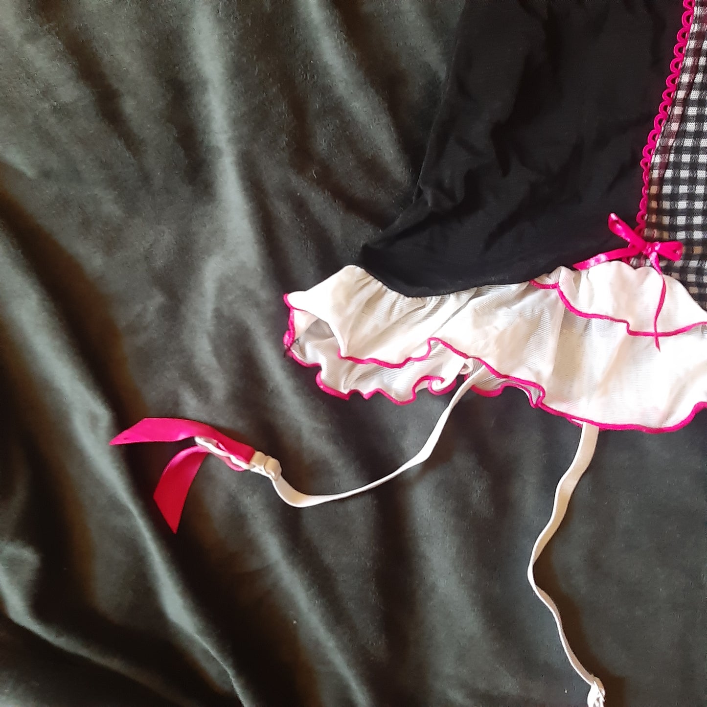 Noughties black and pink corset