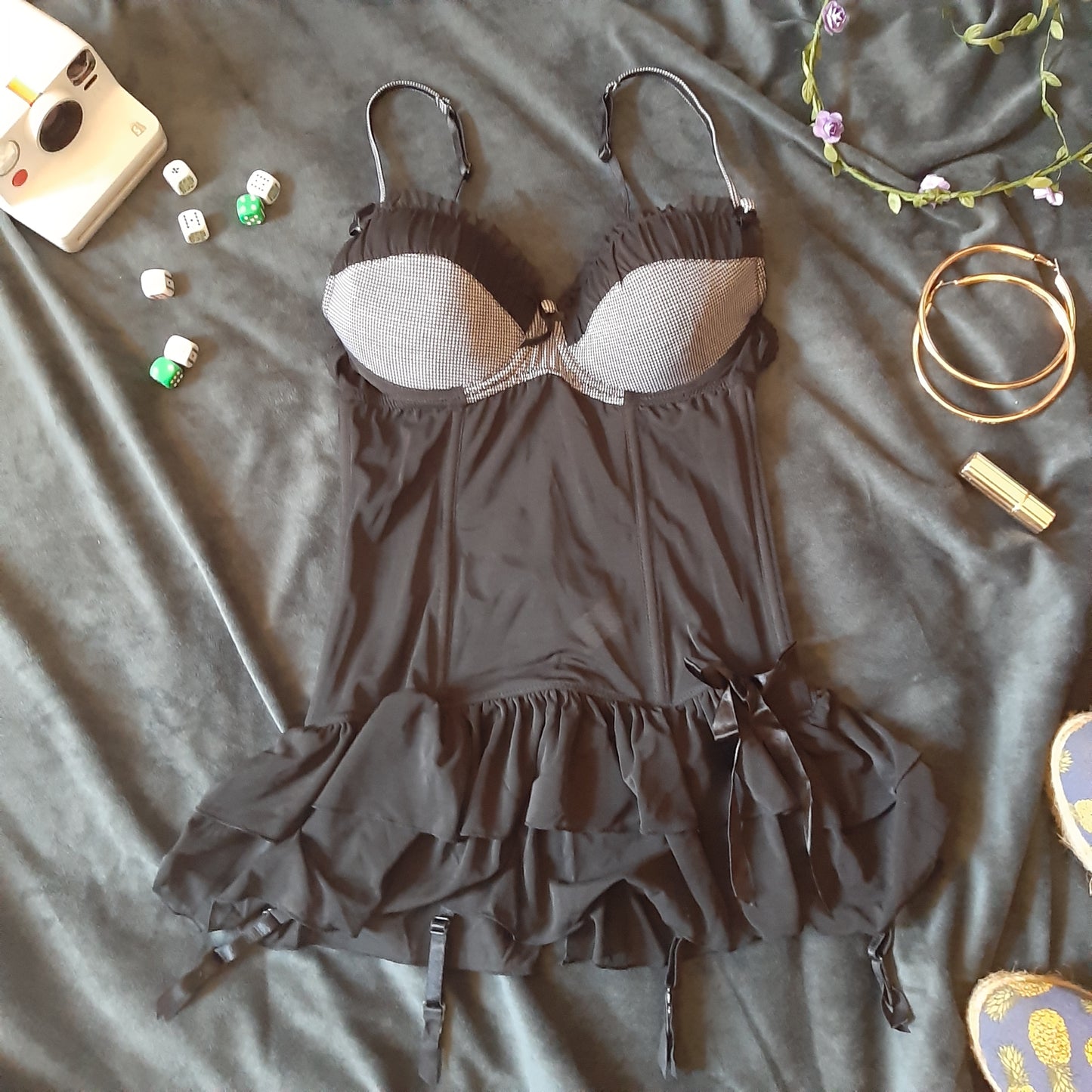 Black and White emo style corset