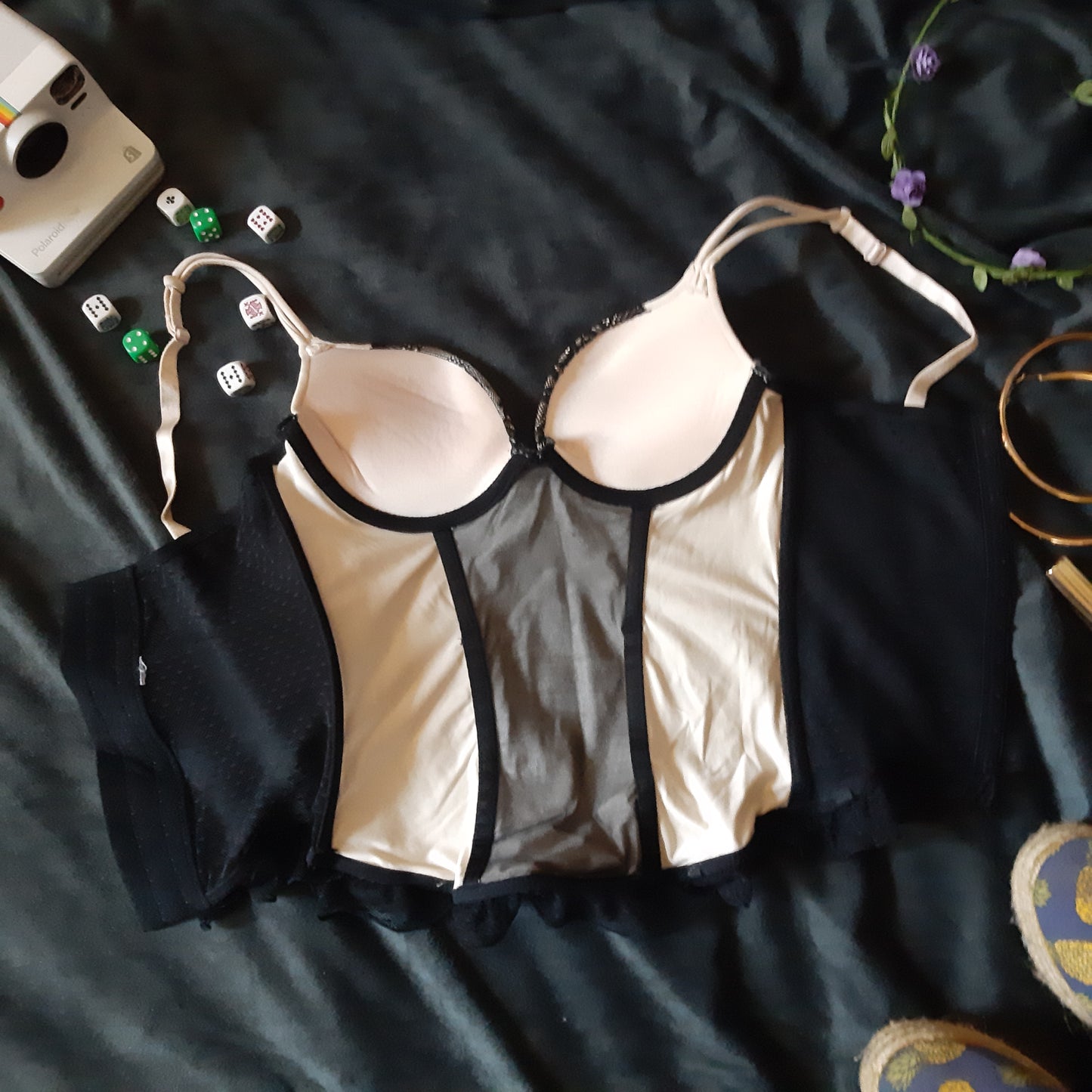 Caramel and black corset top